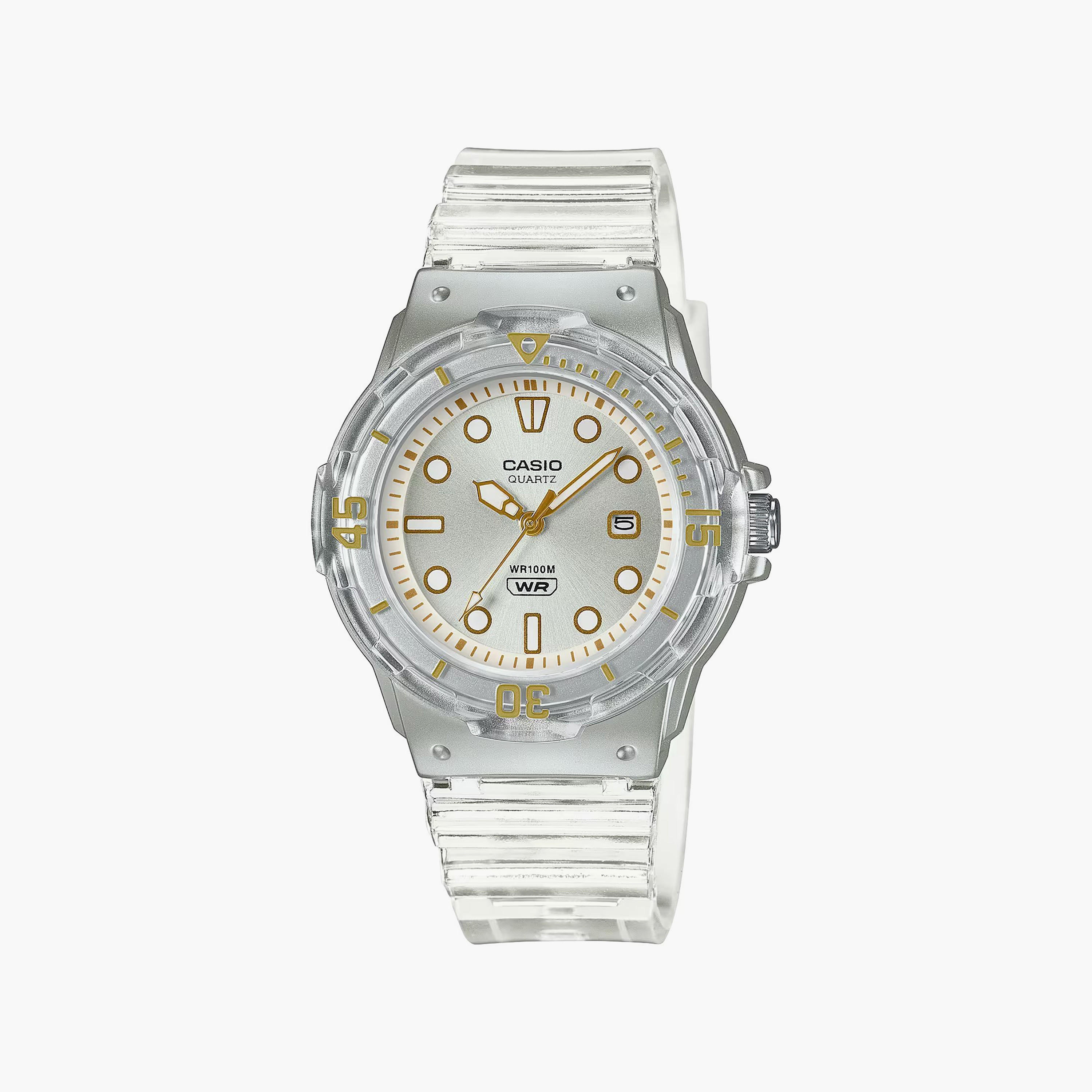 Casio Women's Transparent Analog Silicone Strap Watch | LRW-200HS-7EVDF-women-watchesandjewellery-watches-image-1