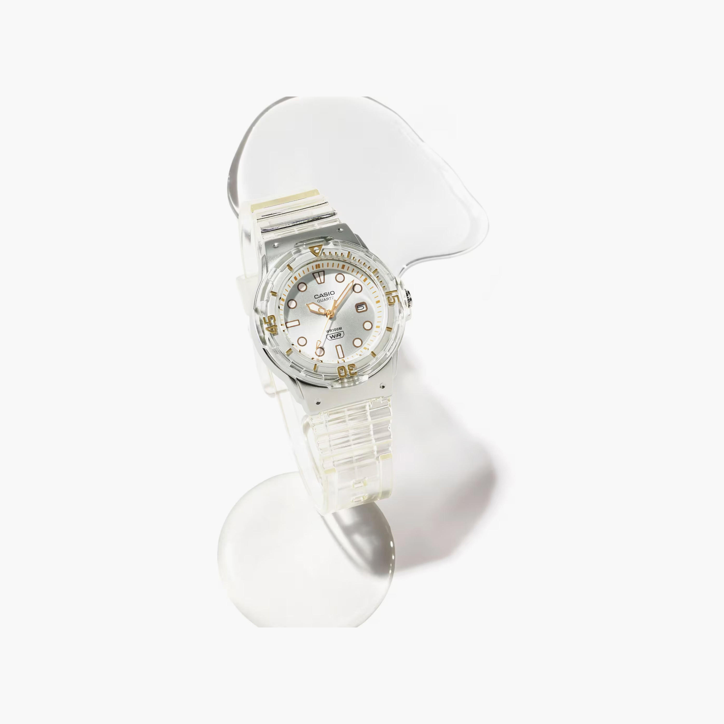 Casio Women's Transparent Analog Silicone Strap Watch | LRW-200HS-7EVDF-women-watchesandjewellery-watches-image-2