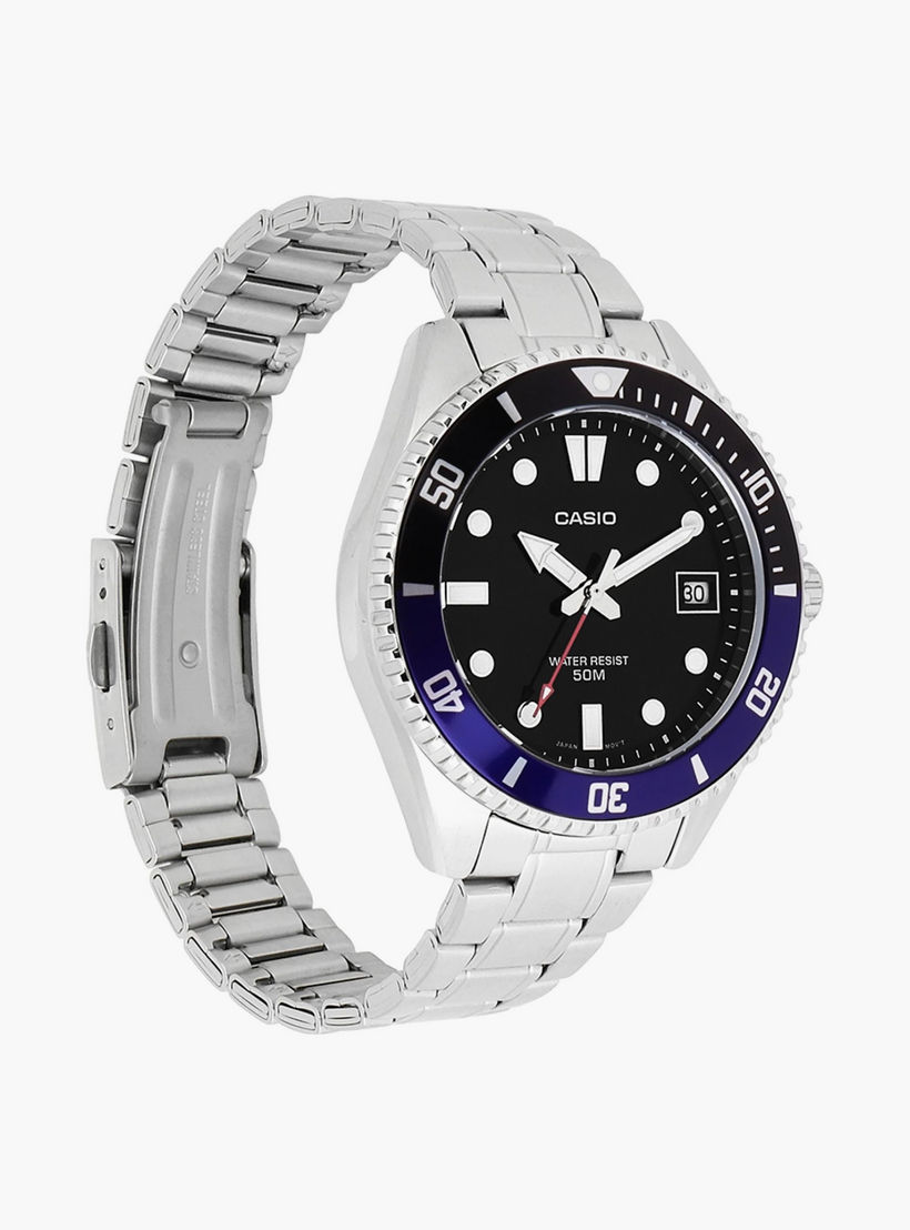 Casio Men's Silver Analog Stainless Steel Strap Watch | MDV-10D-1A2VDF | 39 MM-men-watchesandjewellery-watches-image-2