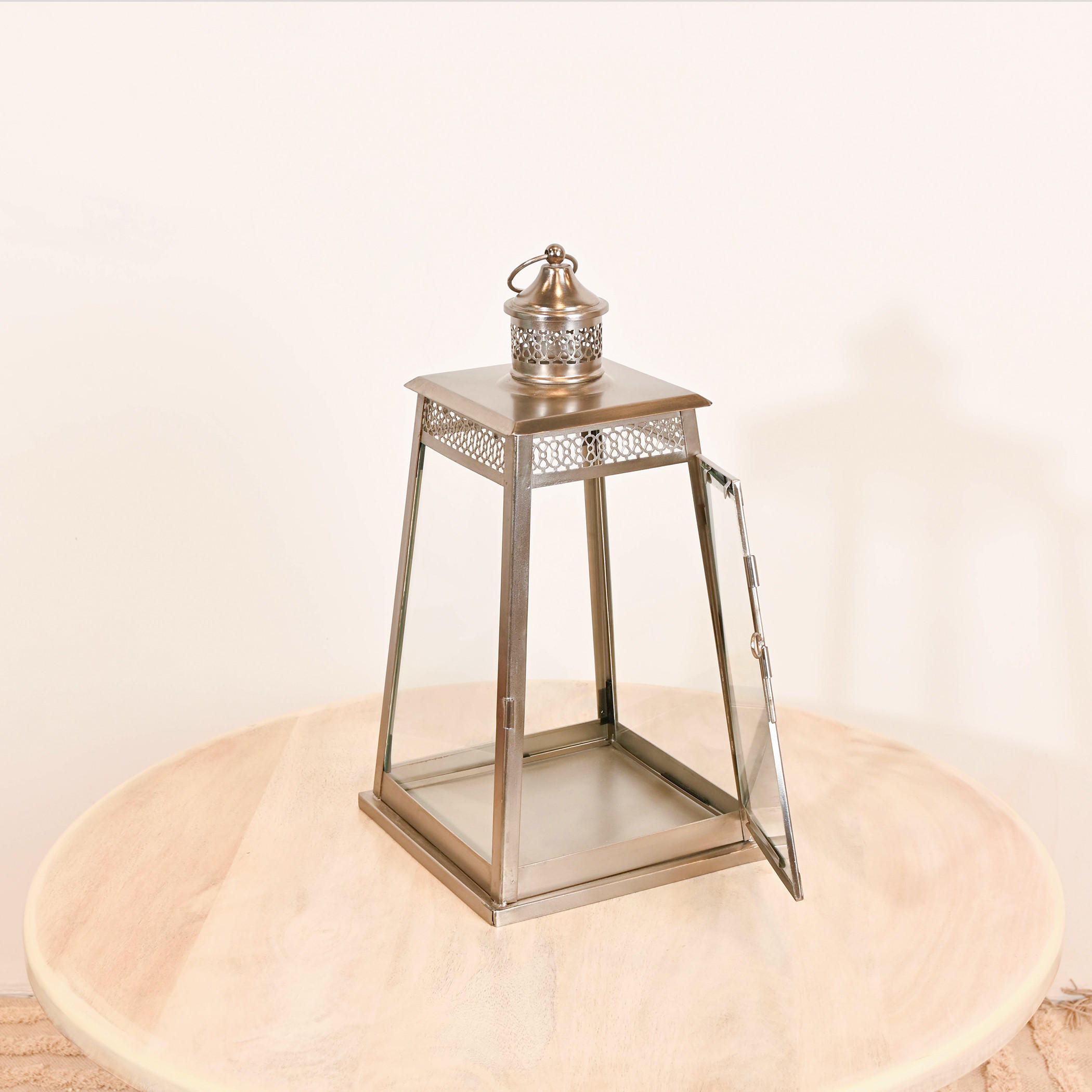 Home Carving Decorative Glass Lantern - 25x20 cms-household-decor-candleholdersandlanterns-image-2