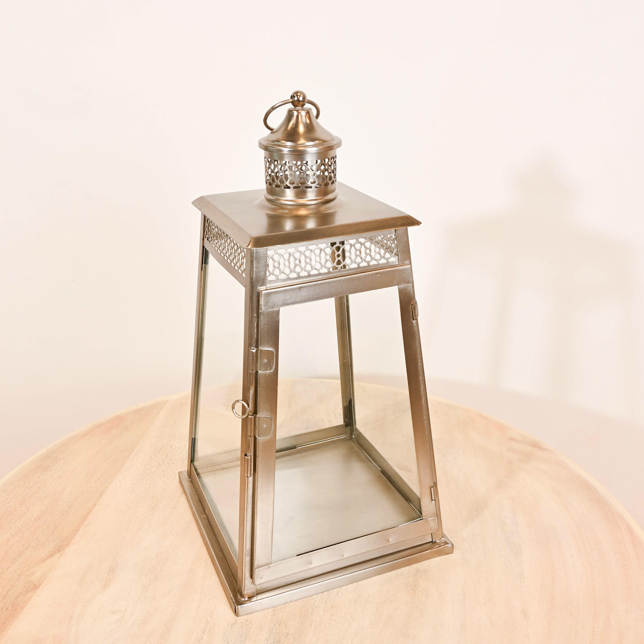 Home Carving Decorative Glass Lantern - 25x20 cms-household-decor-candleholdersandlanterns-image-3