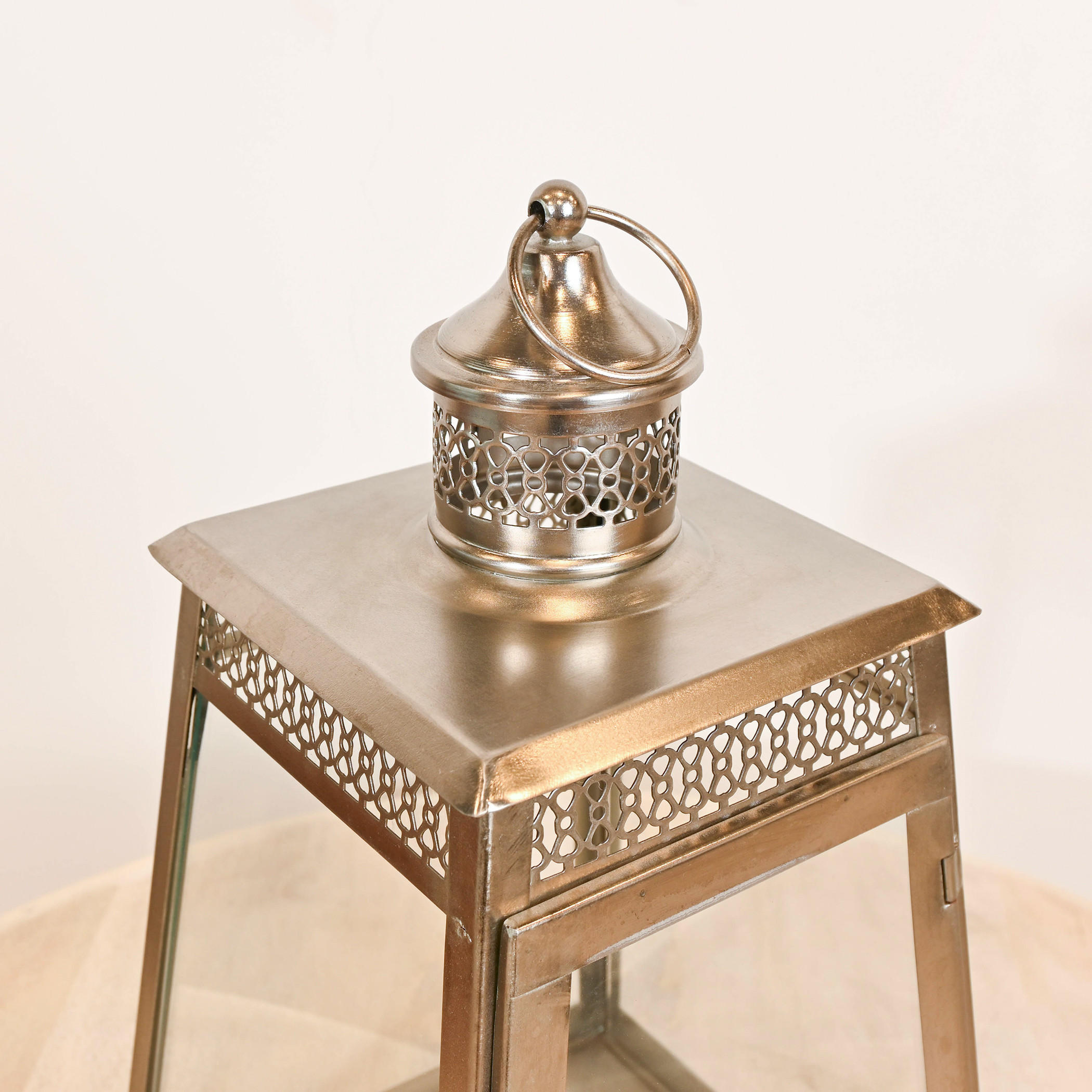 Home Carving Decorative Glass Lantern - 25x20 cms-household-decor-candleholdersandlanterns-image-4