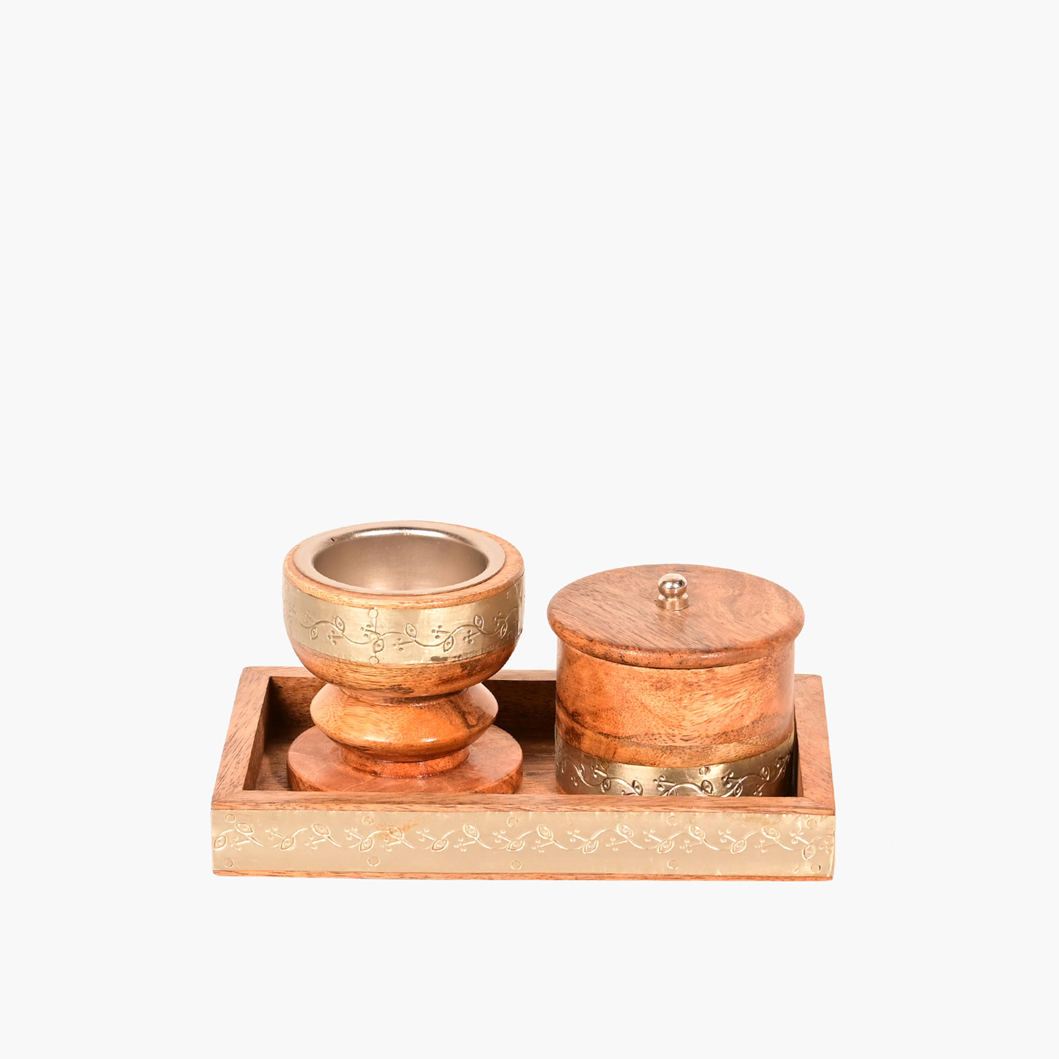 Home Carving 3-Piece Wooden Decorative Candleholder Set-household-decor-candleholdersandlanterns-image-1