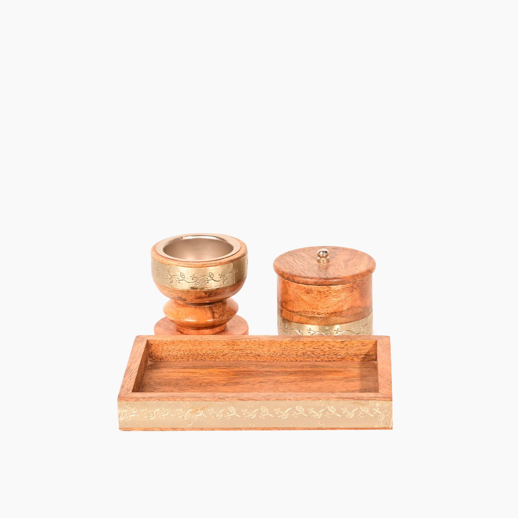 Home Carving 3-Piece Wooden Decorative Candleholder Set-household-decor-candleholdersandlanterns-image-2