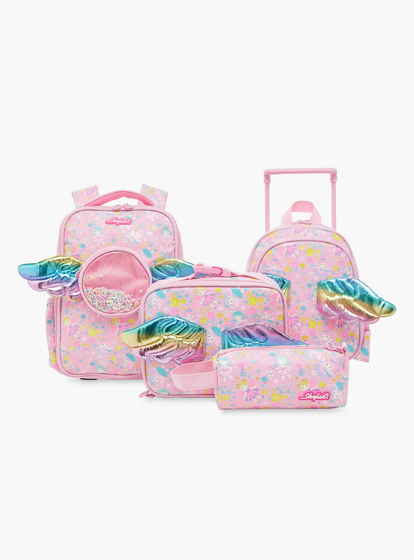 Skylar Fairy Print Lunch Bag with Wing Applique and Zip Closure-school-lunchessentials-lunchbags-image-9