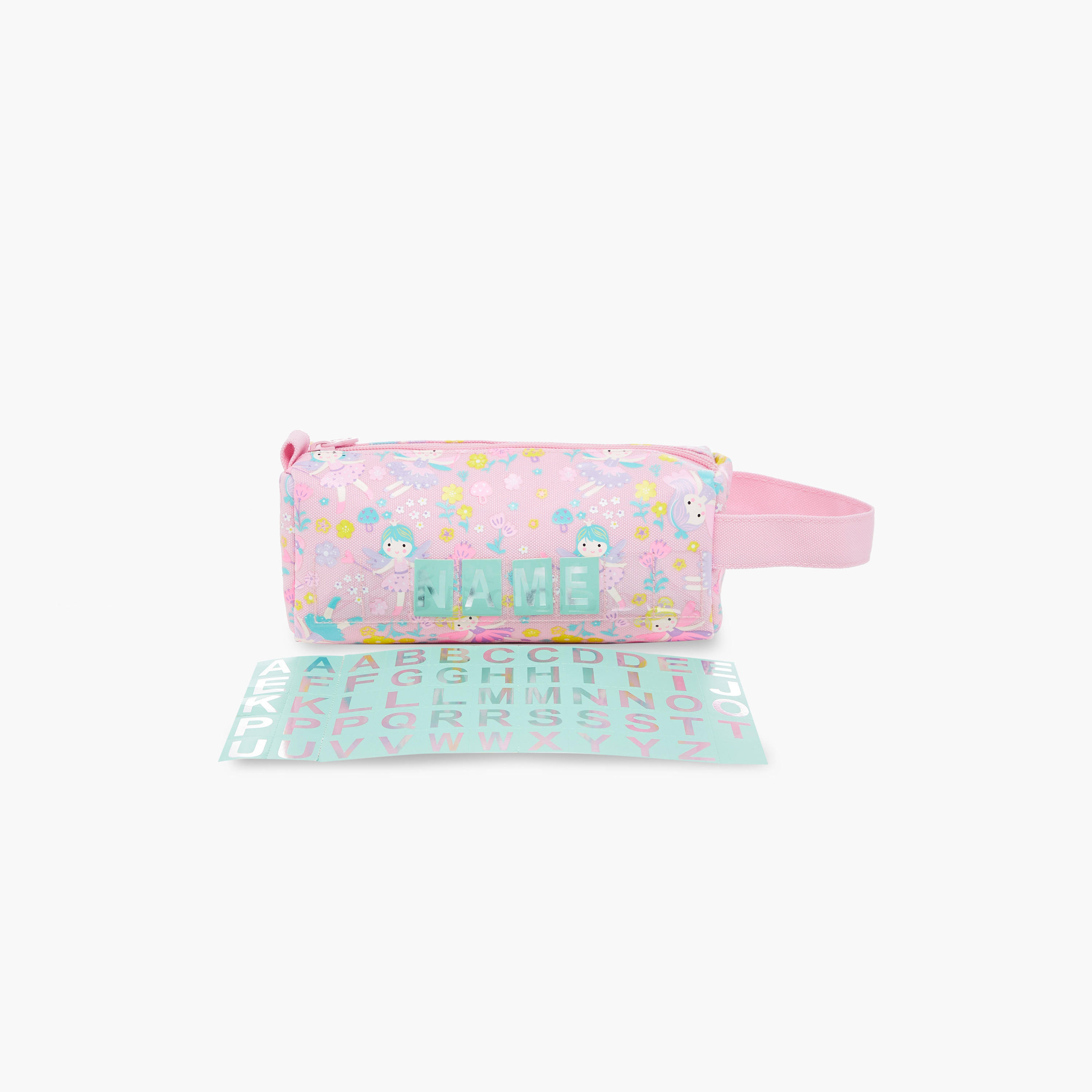 Skylar All-Over Fairy Print Pencil Pouch with Zip Closure-school-stationery-pencilcases-image-3