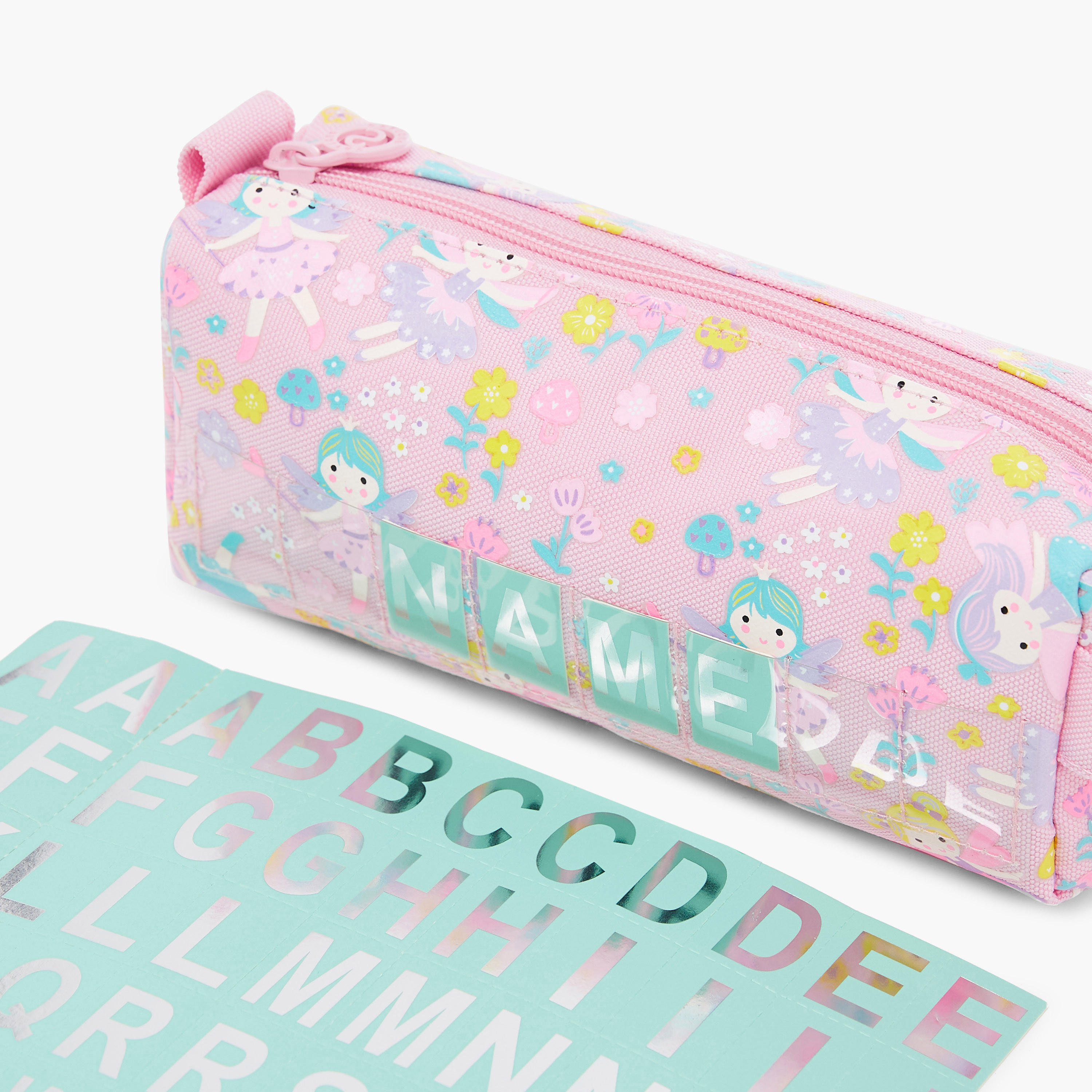 Skylar All-Over Fairy Print Pencil Pouch with Zip Closure-school-stationery-pencilcases-image-5