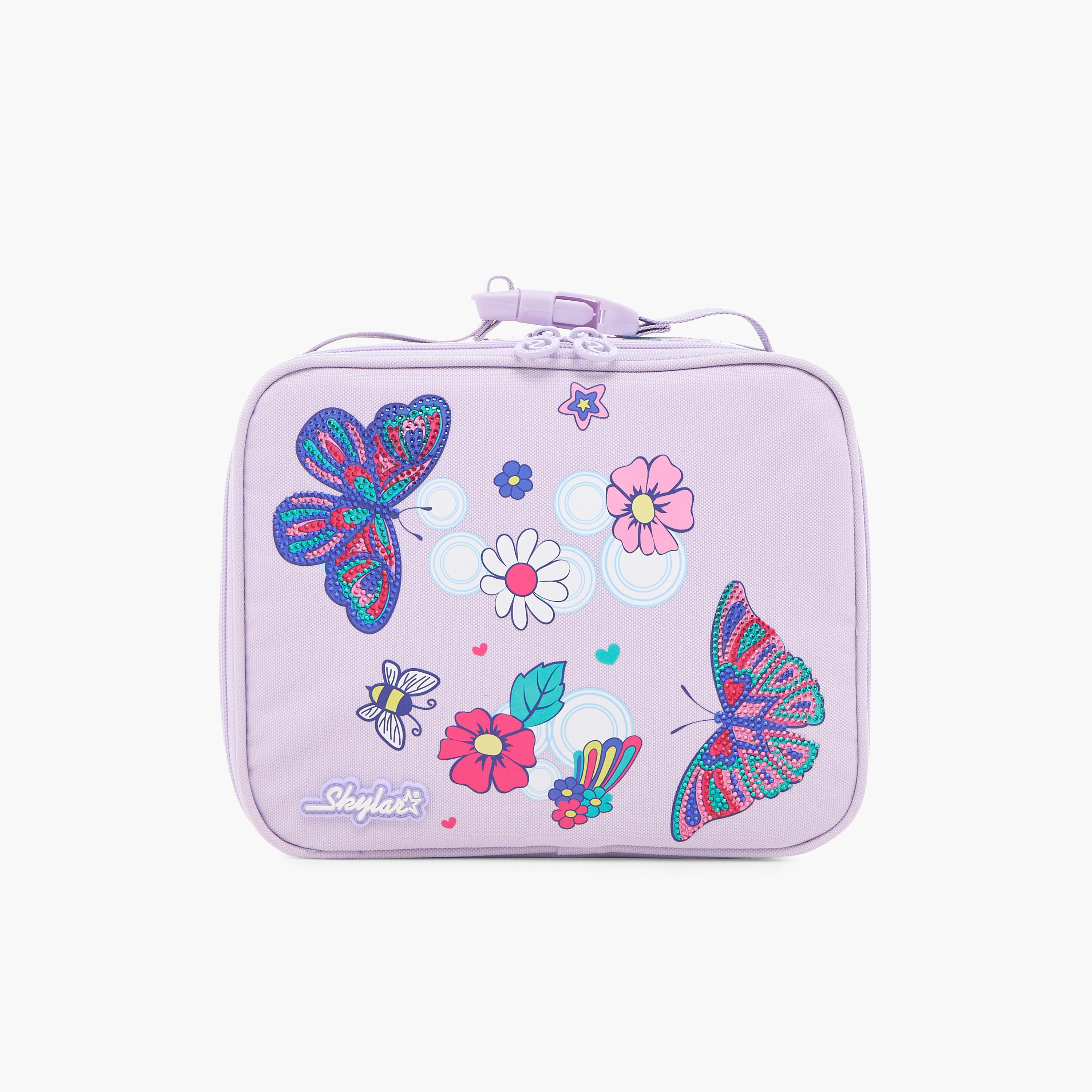 Skylar Printed Lunch Bag with Buckle Strap and Zip Closure-school-lunchessentials-lunchbags-image-1