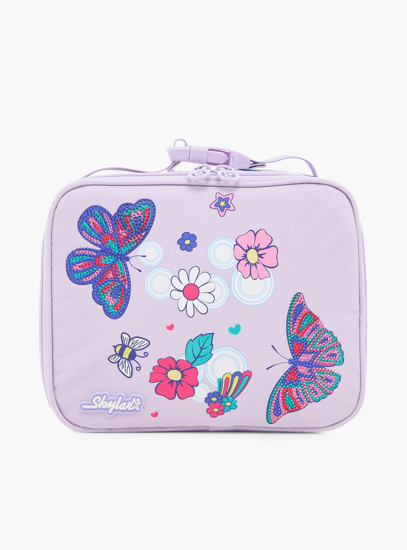 Skylar Printed Lunch Bag with Buckle Strap and Zip Closure-school-lunchessentials-lunchbags-image-1