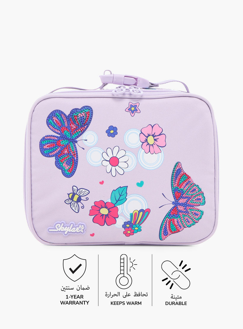 Skylar Printed Lunch Bag with Buckle Strap and Zip Closure-school-lunchessentials-lunchbags-image-4