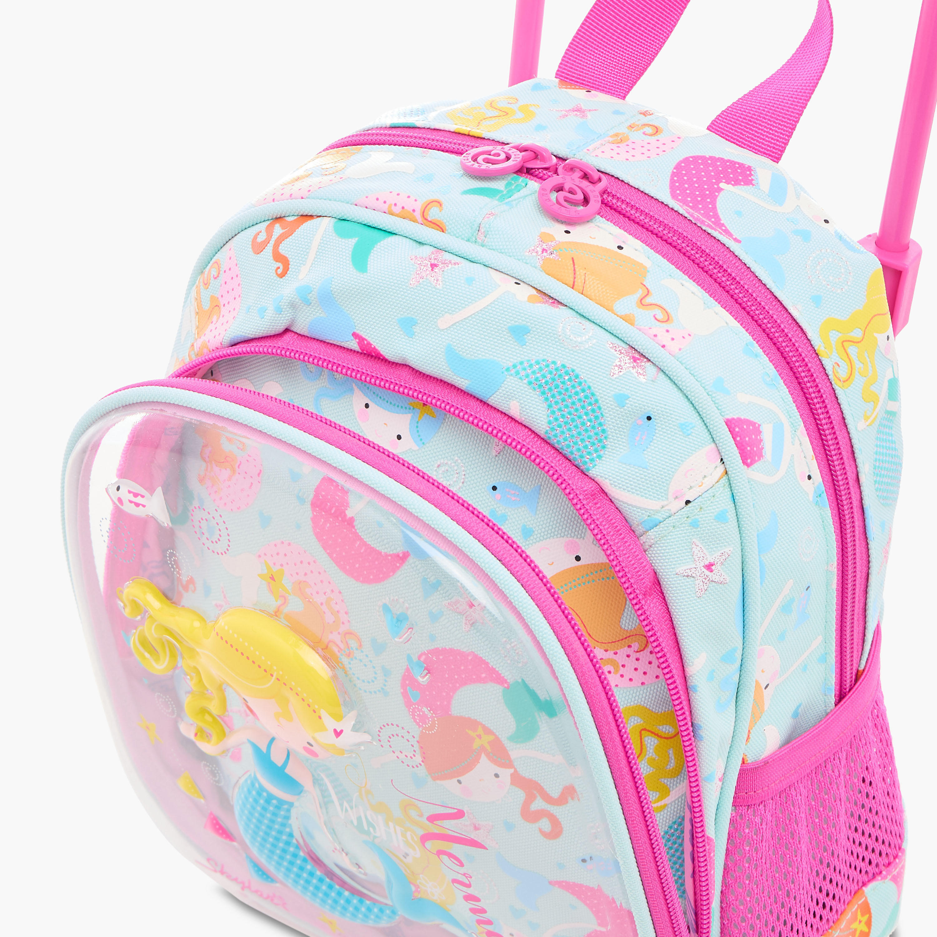 شنطة ترولي 10 بوصة بطبعات حورية البحر ومقبض قابل للسحب من سكايلر - 24x13x27 سم-school-bagsandbackpacks-trolleybags-image-10