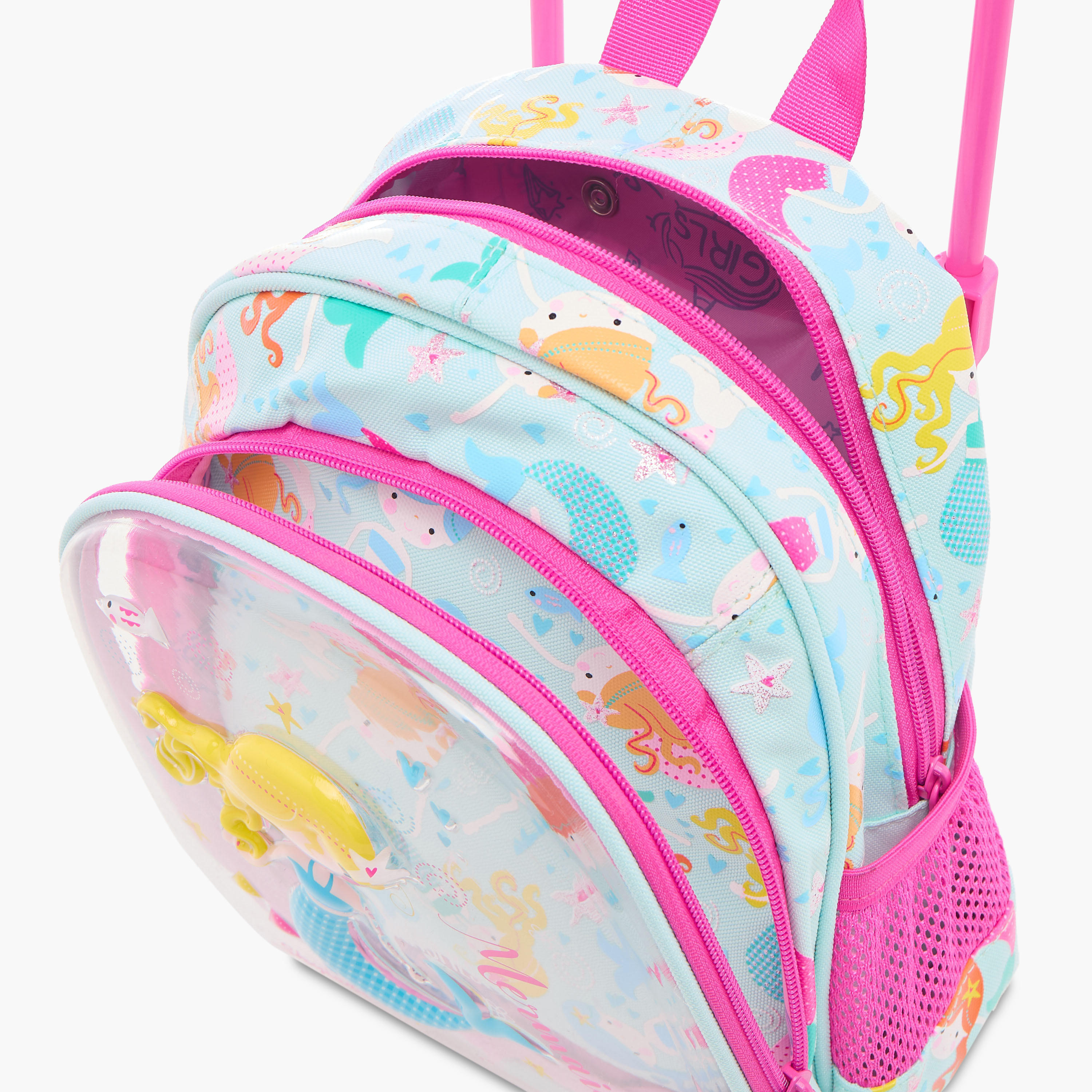 شنطة ترولي 10 بوصة بطبعات حورية البحر ومقبض قابل للسحب من سكايلر - 24x13x27 سم-school-bagsandbackpacks-trolleybags-image-11