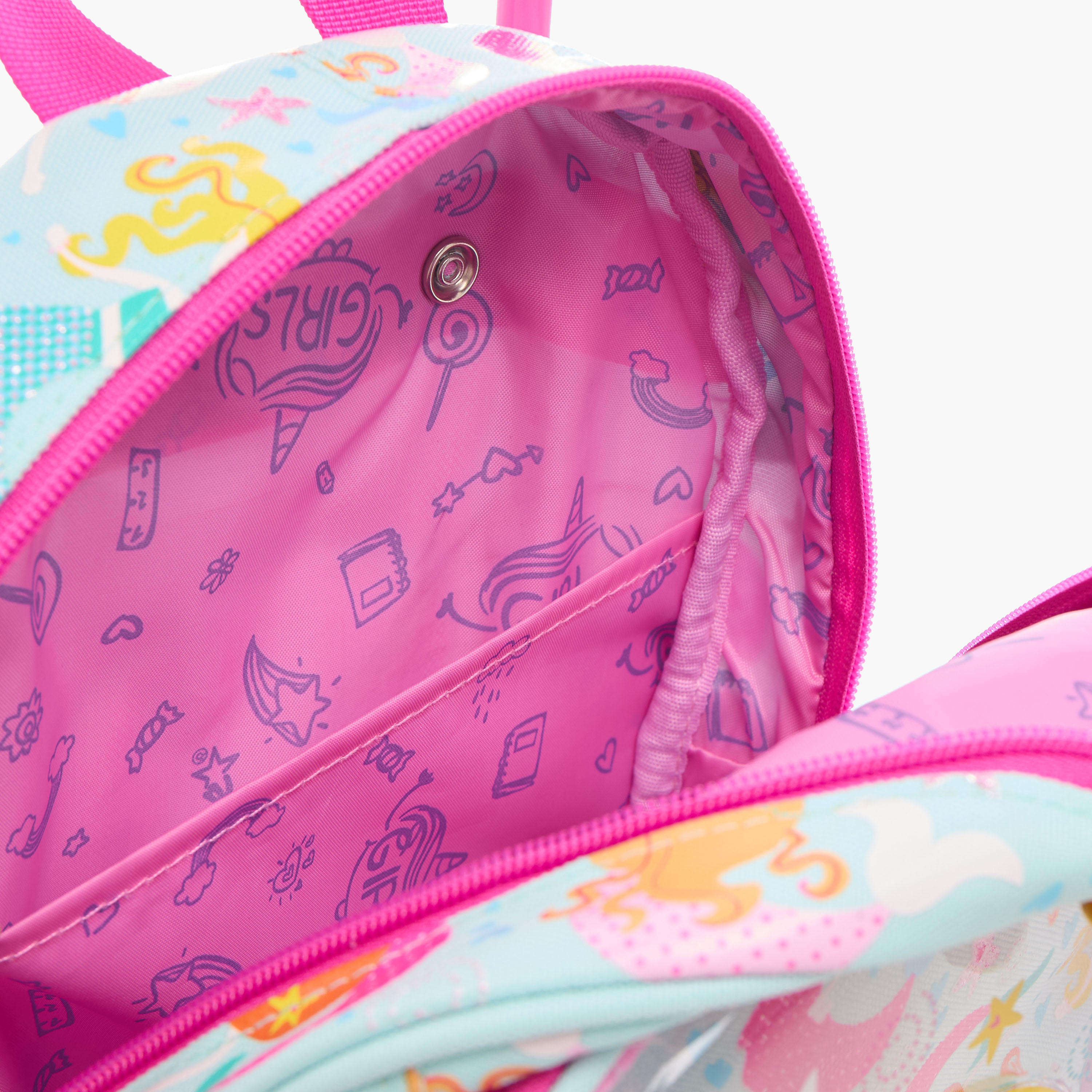 شنطة ترولي 10 بوصة بطبعات حورية البحر ومقبض قابل للسحب من سكايلر - 24x13x27 سم-school-bagsandbackpacks-trolleybags-image-12
