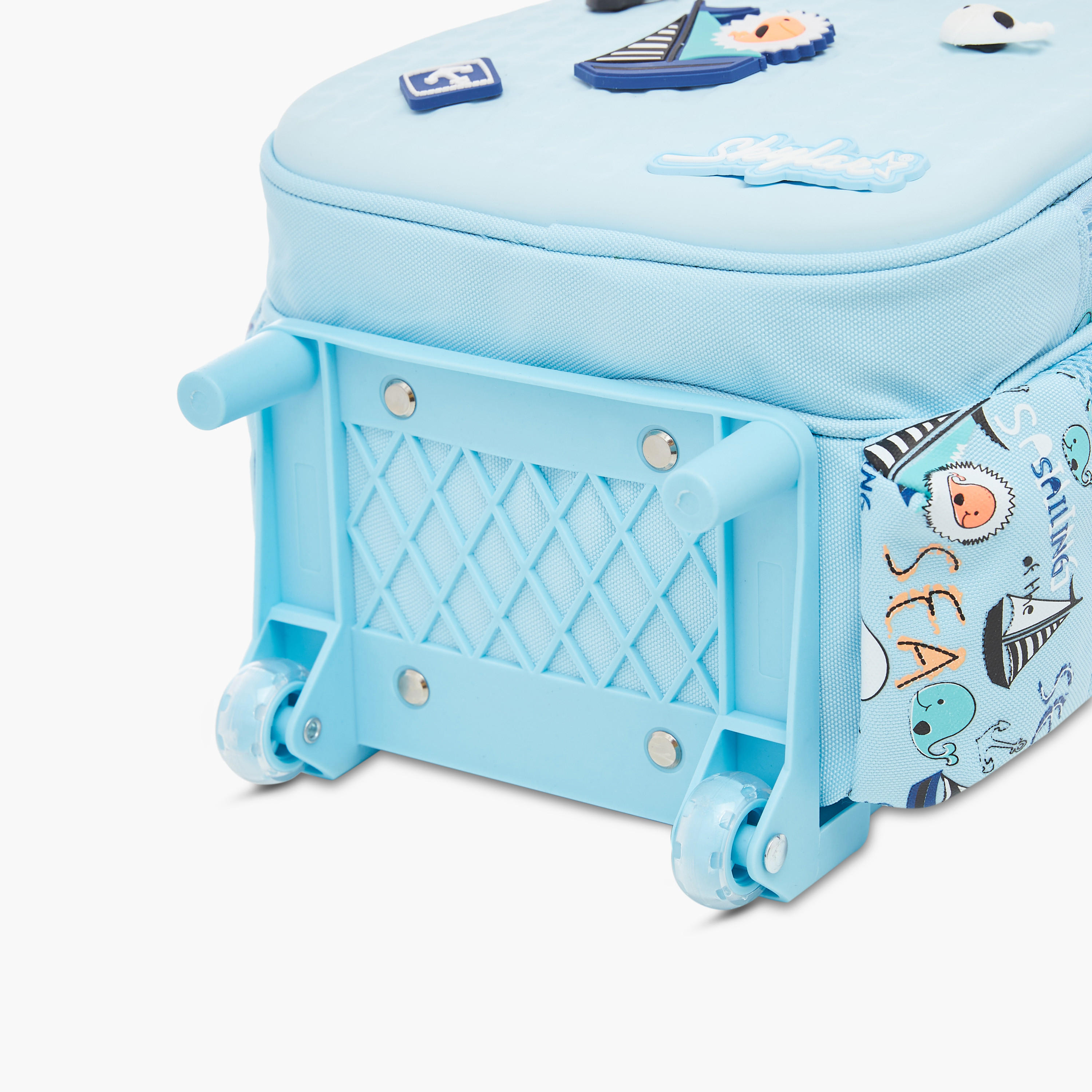 Skylar 10-inch Sea Print Trolley Backpack With Retractable Handle - 24x13x27 cms-school-bagsandbackpacks-trolleybags-image-11