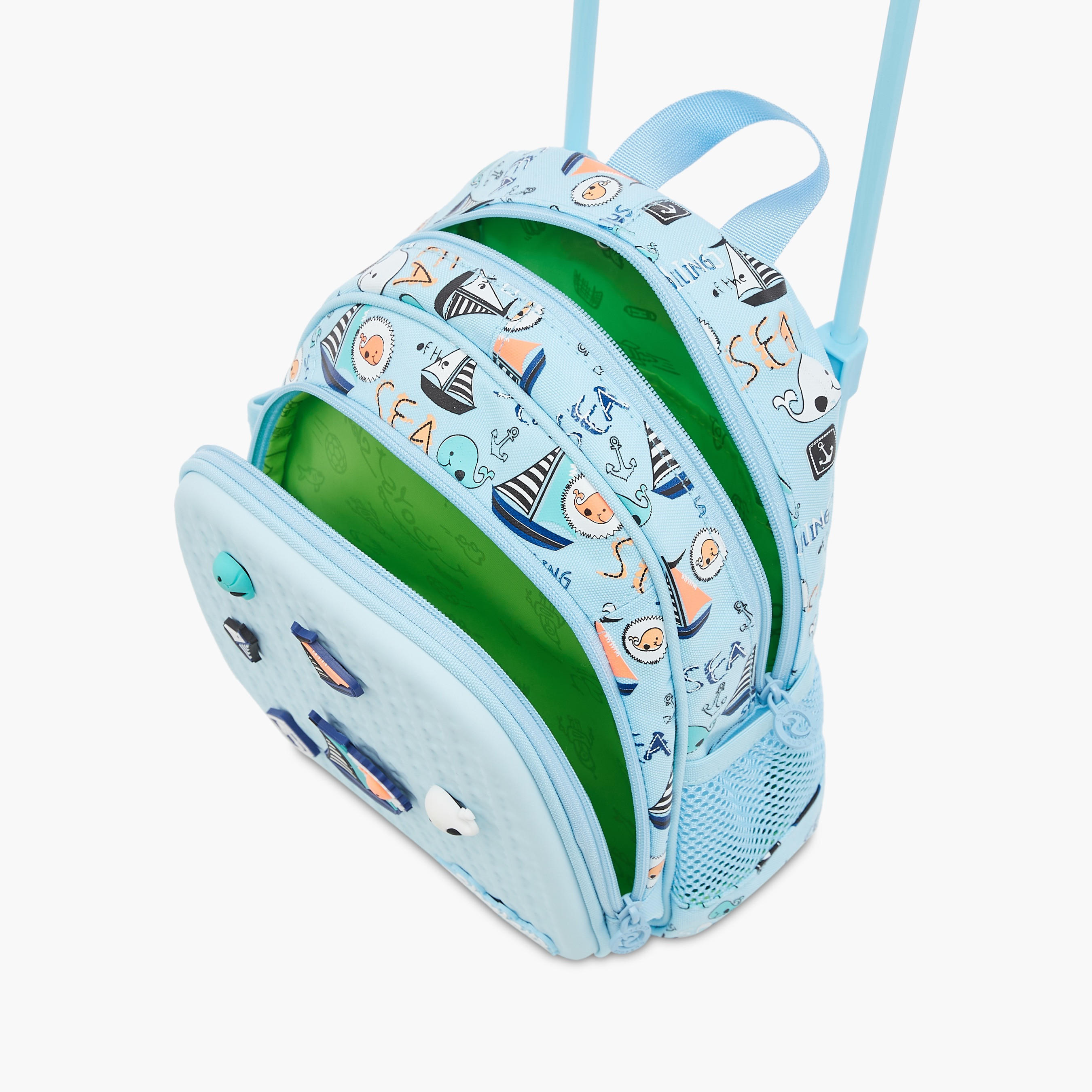 Skylar 10-inch Sea Print Trolley Backpack With Retractable Handle - 24x13x27 cms-school-bagsandbackpacks-trolleybags-image-12