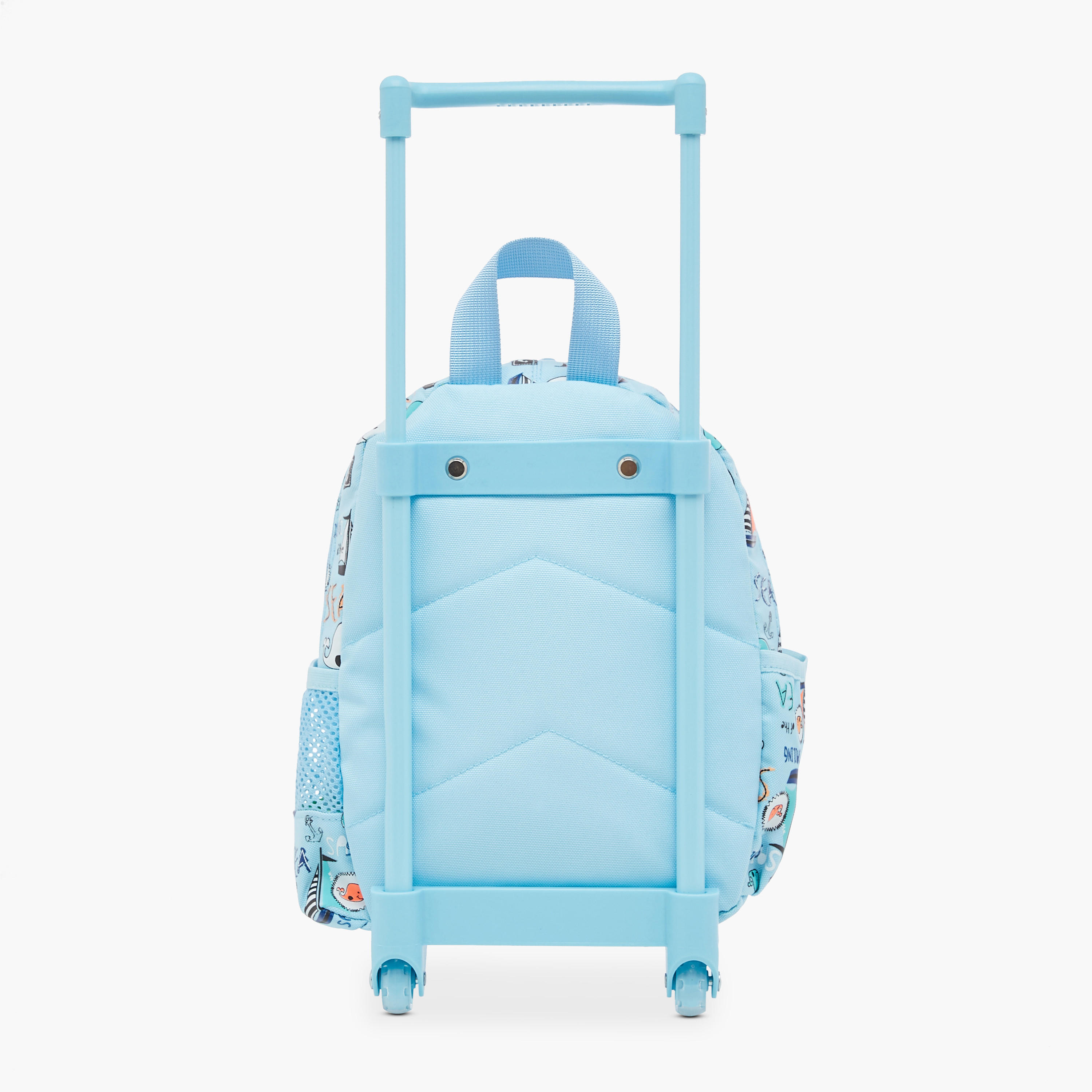 Skylar 10-inch Sea Print Trolley Backpack With Retractable Handle - 24x13x27 cms-school-bagsandbackpacks-trolleybags-image-3