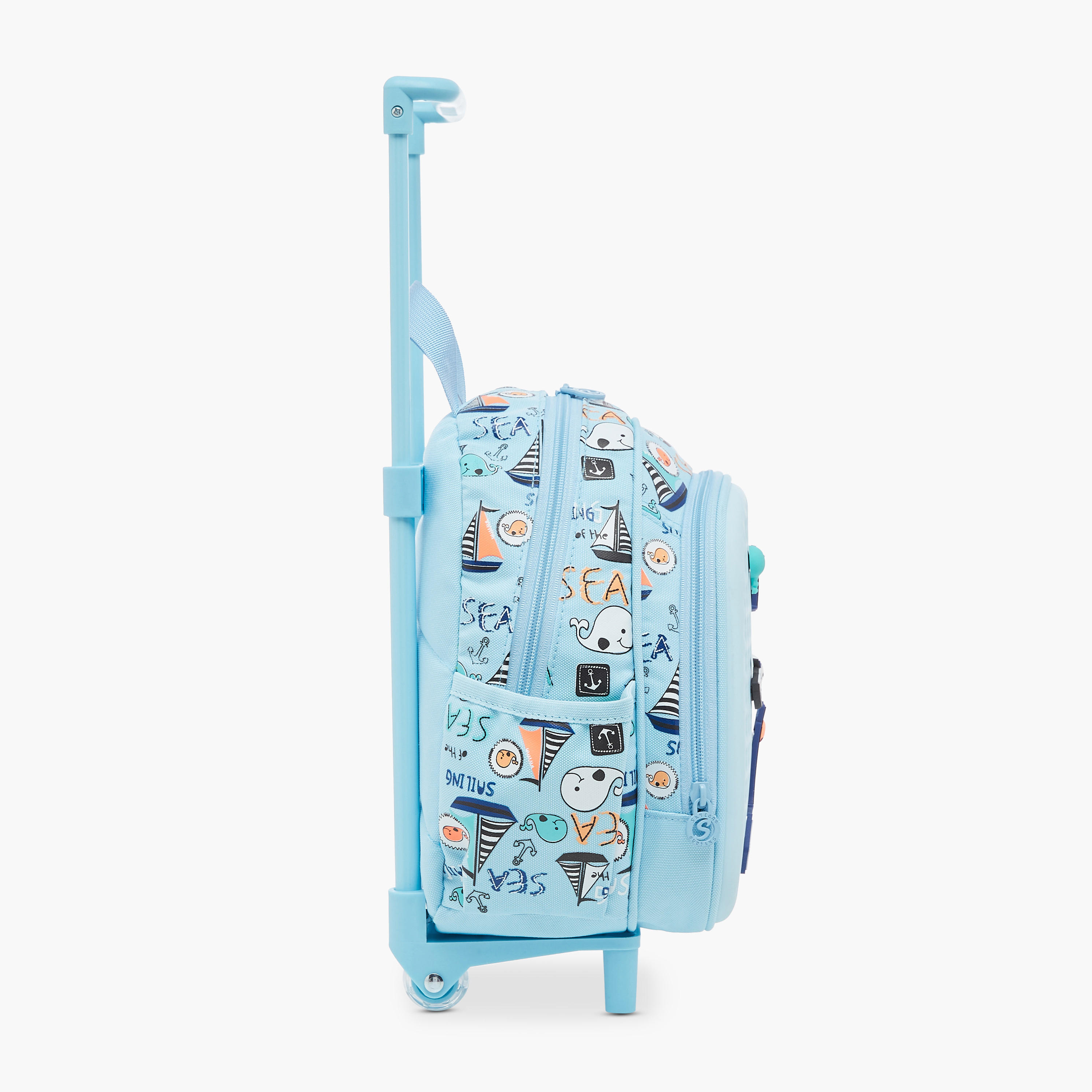 Skylar 10-inch Sea Print Trolley Backpack With Retractable Handle - 24x13x27 cms-school-bagsandbackpacks-trolleybags-image-5