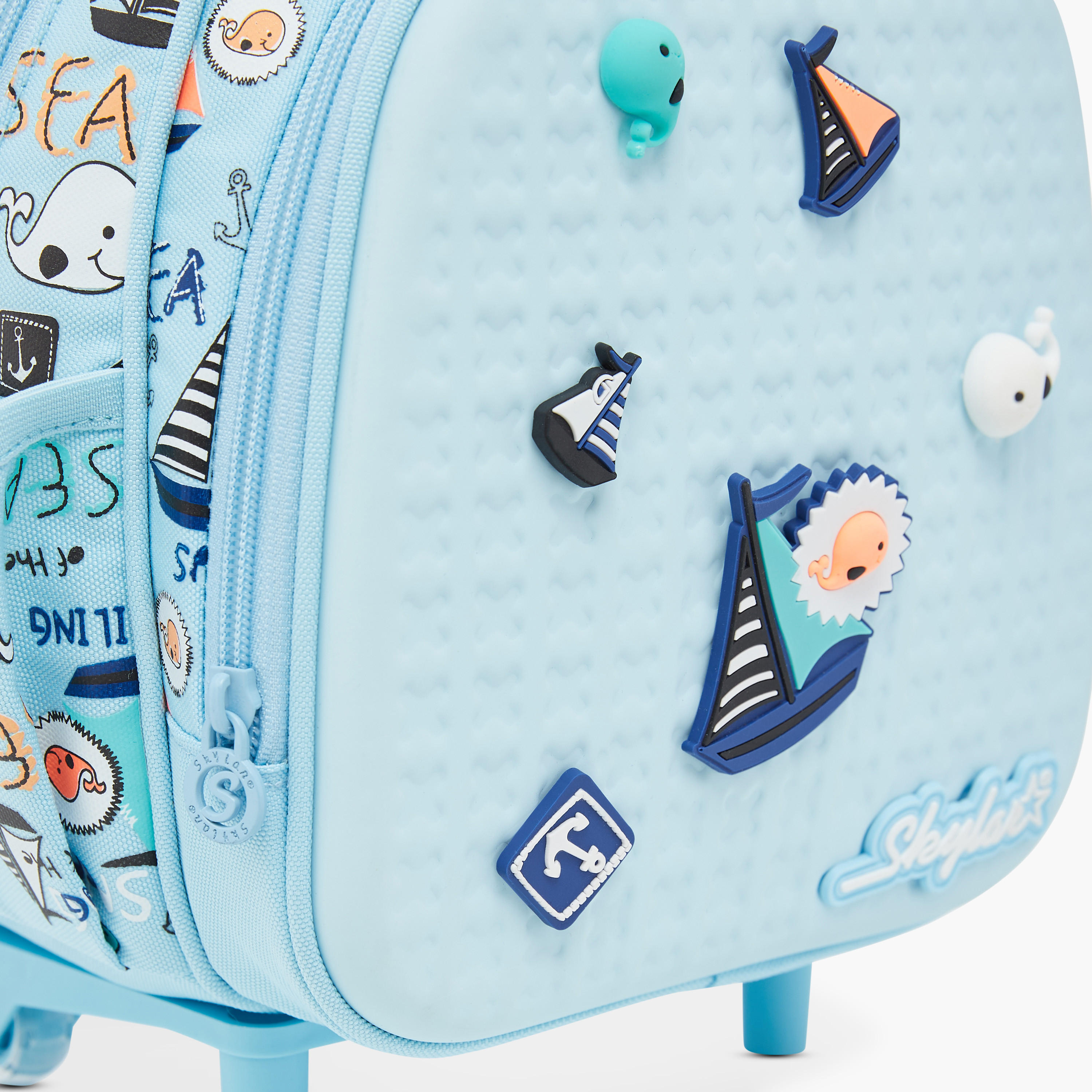 Skylar 10-inch Sea Print Trolley Backpack With Retractable Handle - 24x13x27 cms-school-bagsandbackpacks-trolleybags-image-9