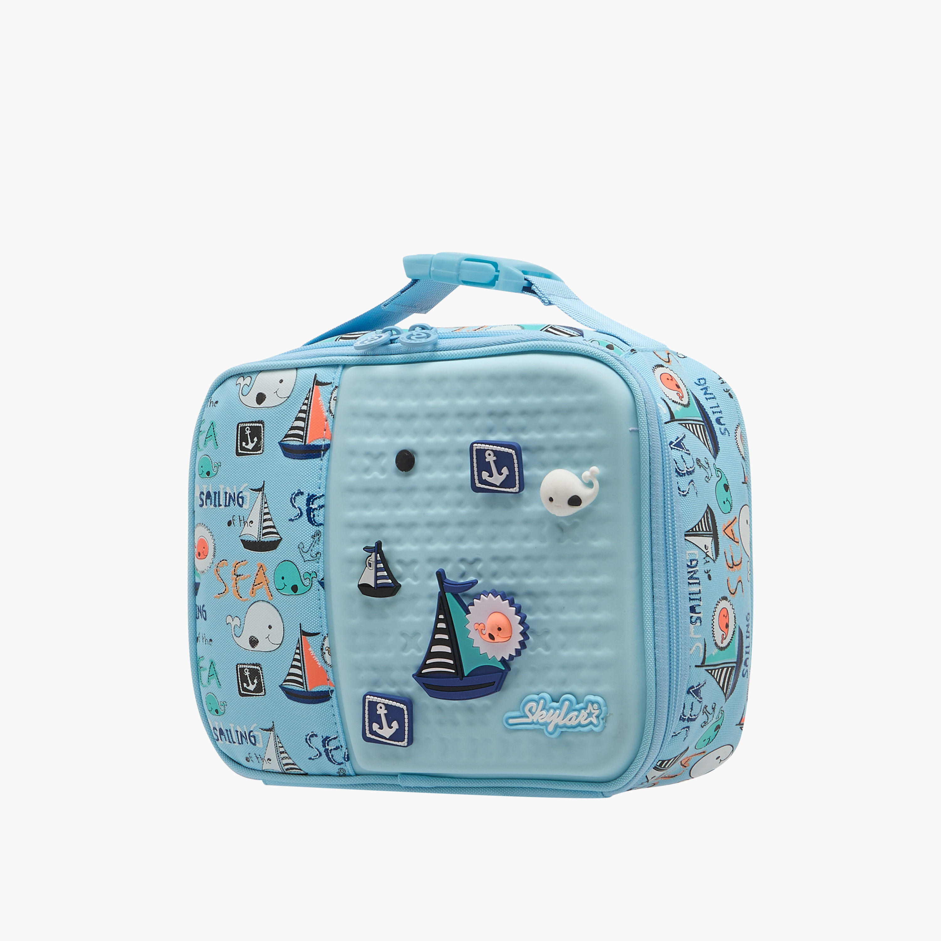 Skylar Sea Print Lunch Bag with Buckle Strap and Zip Closure-school-lunchessentials-lunchbags-image-2