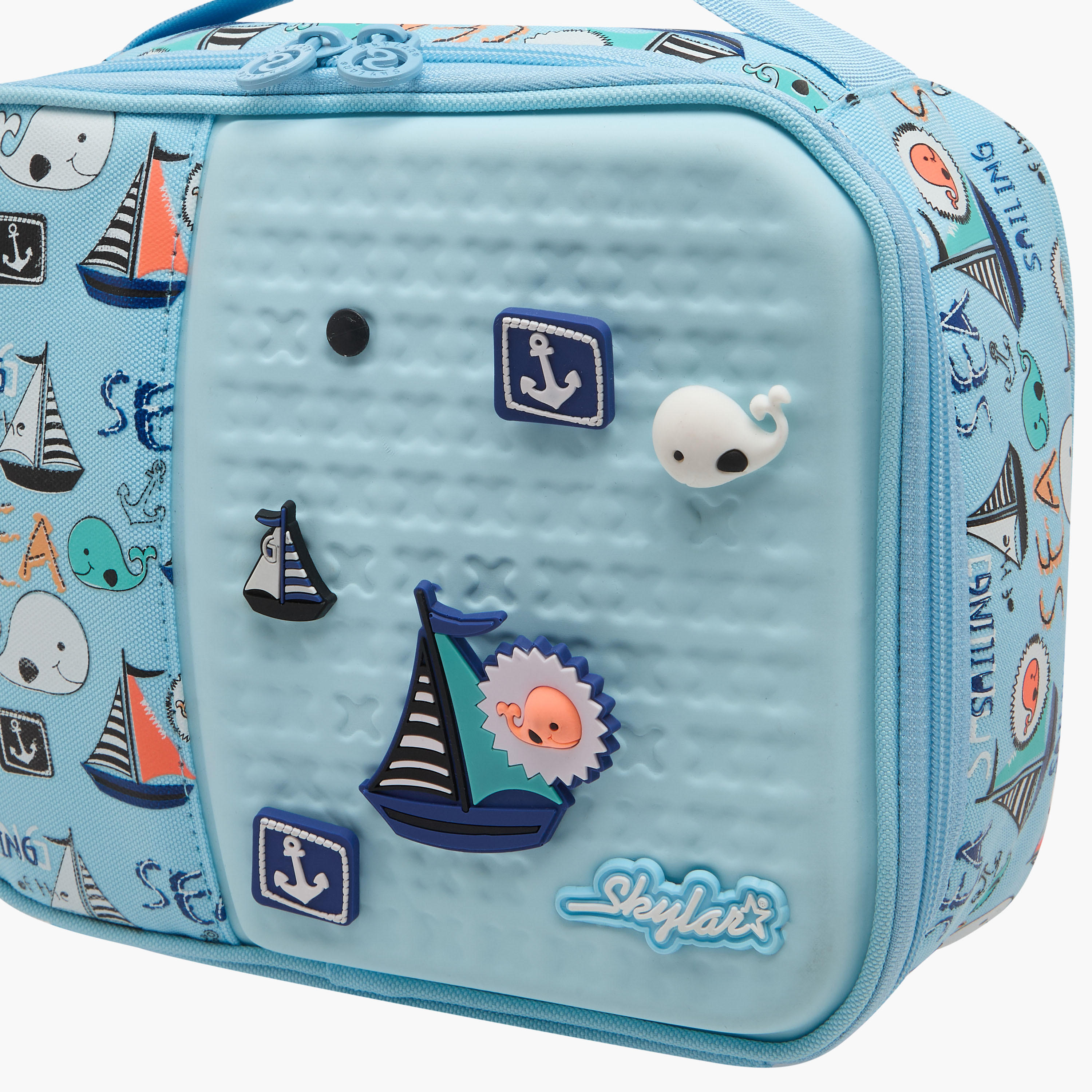 Skylar Sea Print Lunch Bag with Buckle Strap and Zip Closure-school-lunchessentials-lunchbags-image-4