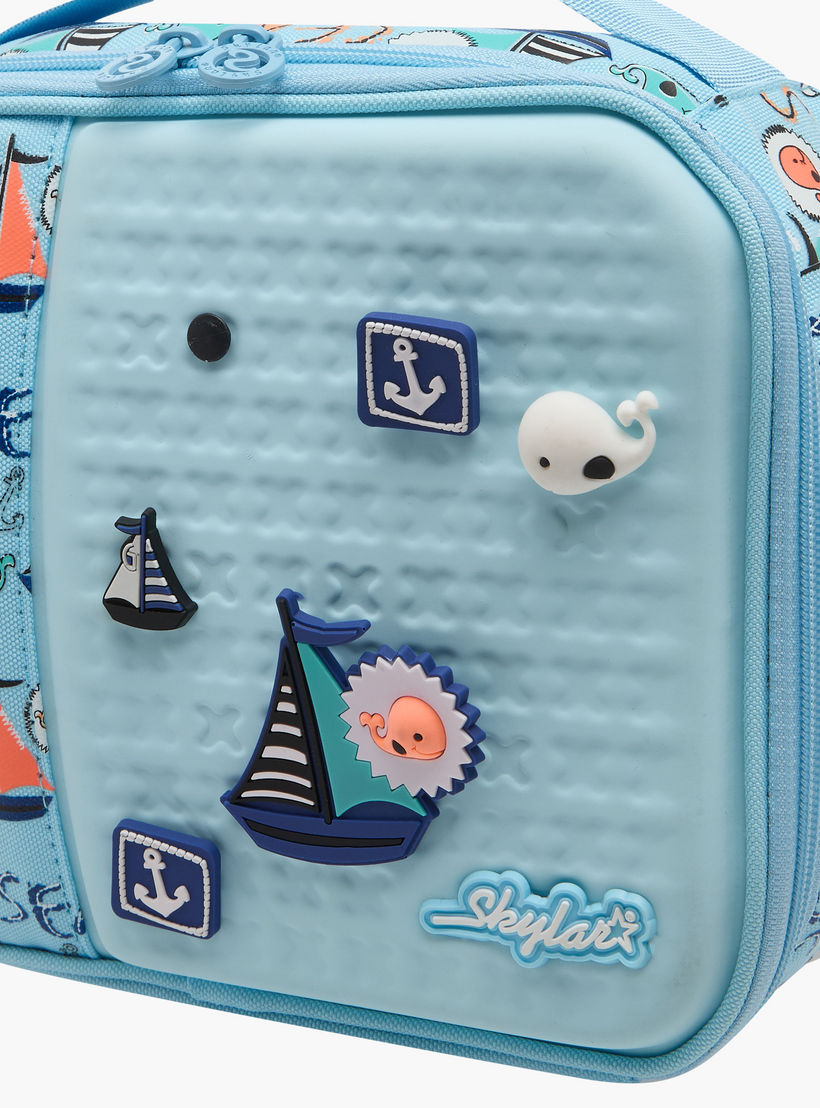 Skylar Sea Print Lunch Bag with Buckle Strap and Zip Closure-school-lunchessentials-lunchbags-image-4