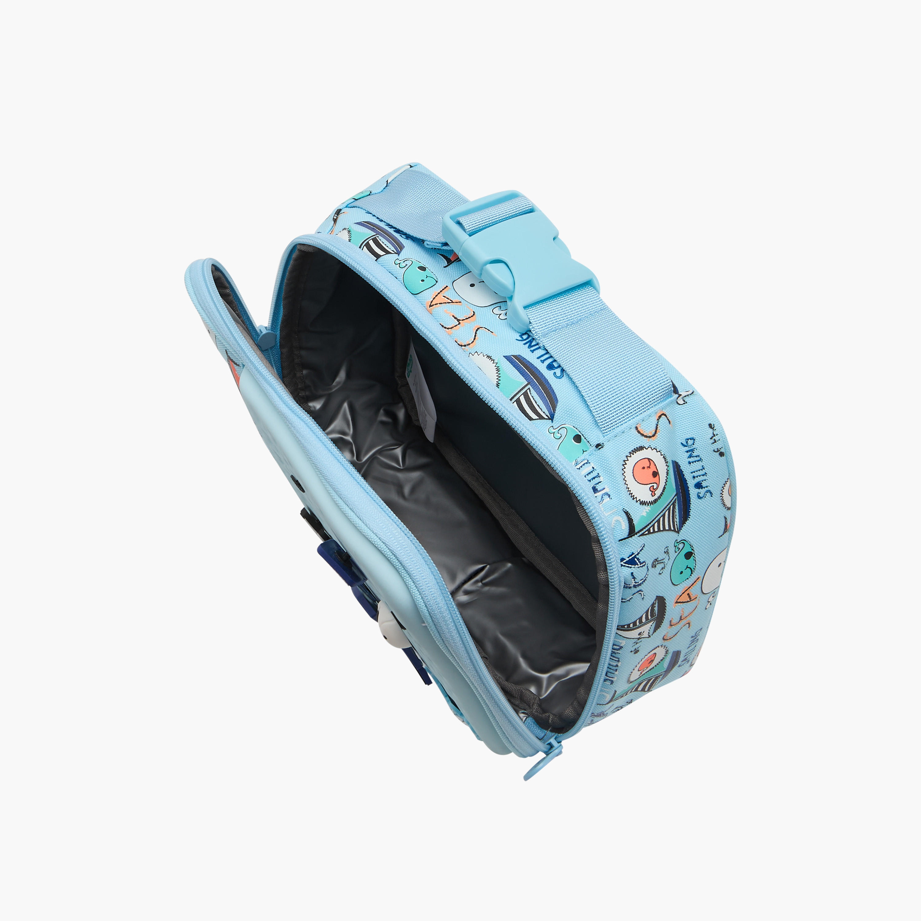 Skylar Sea Print Lunch Bag with Buckle Strap and Zip Closure-school-lunchessentials-lunchbags-image-5