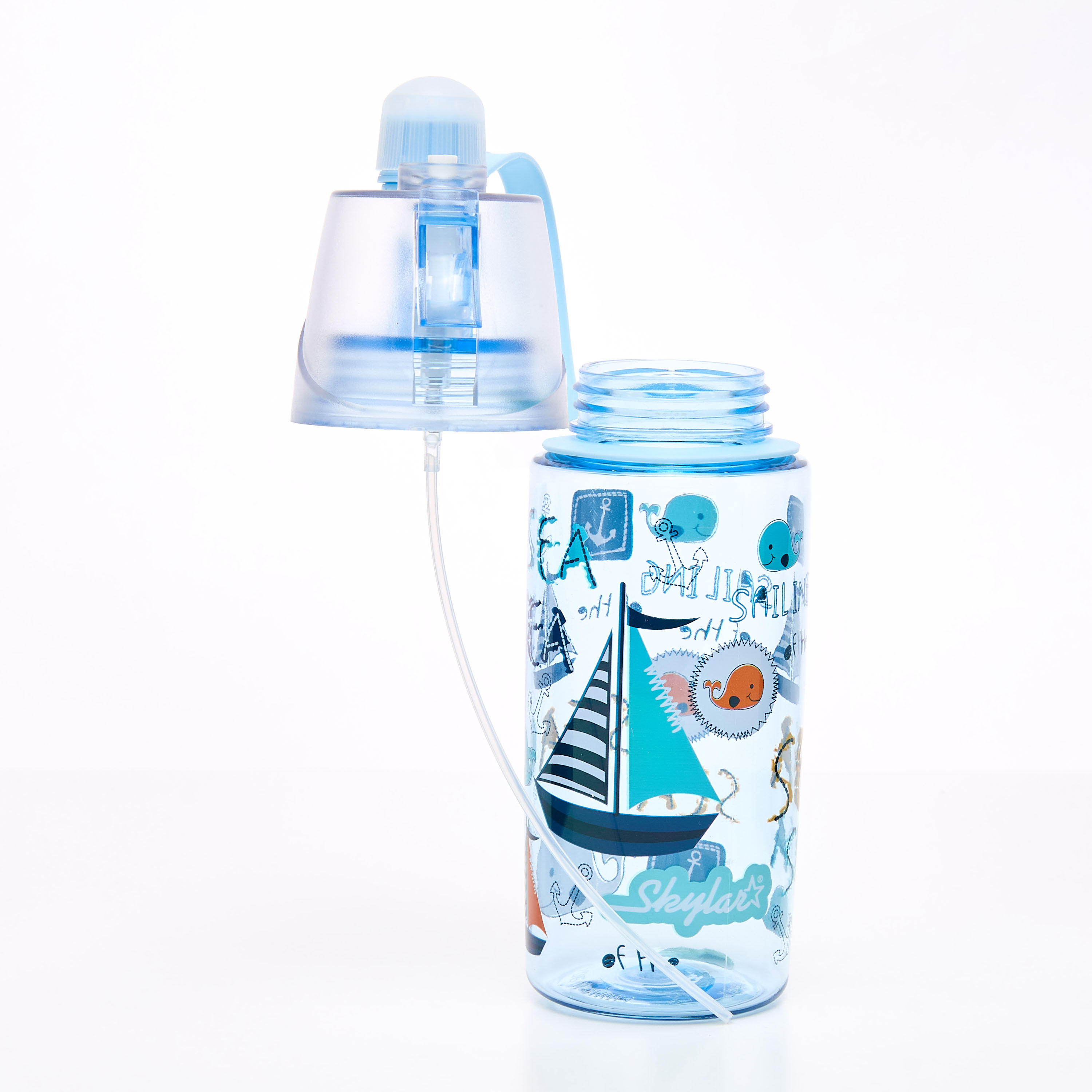 Skylar Gamer Print Sipper Water Bottle with Side Handle - 600 ml-school-waterbottles-image-2