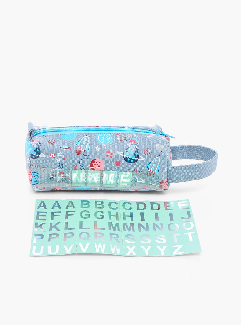 مقلمة بطبعات فضاء وسحاب إغلاق وفتحة ملصق من سكايلر-school-stationery-pencilcases-image-3