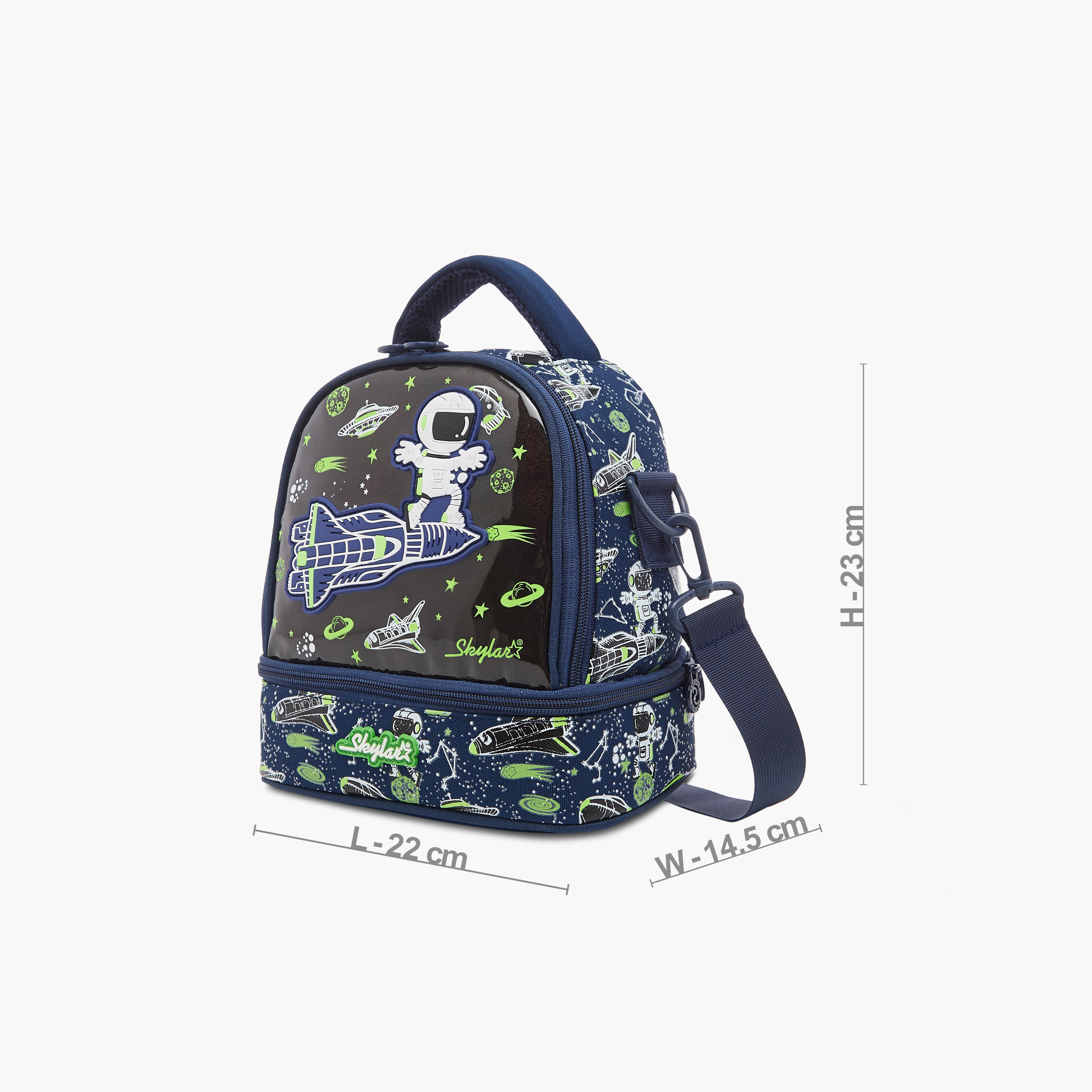 Skylar Glow in the Dark Space Print Lunch Bag with Zip Closure-school-lunchessentials-lunchbags-image-2