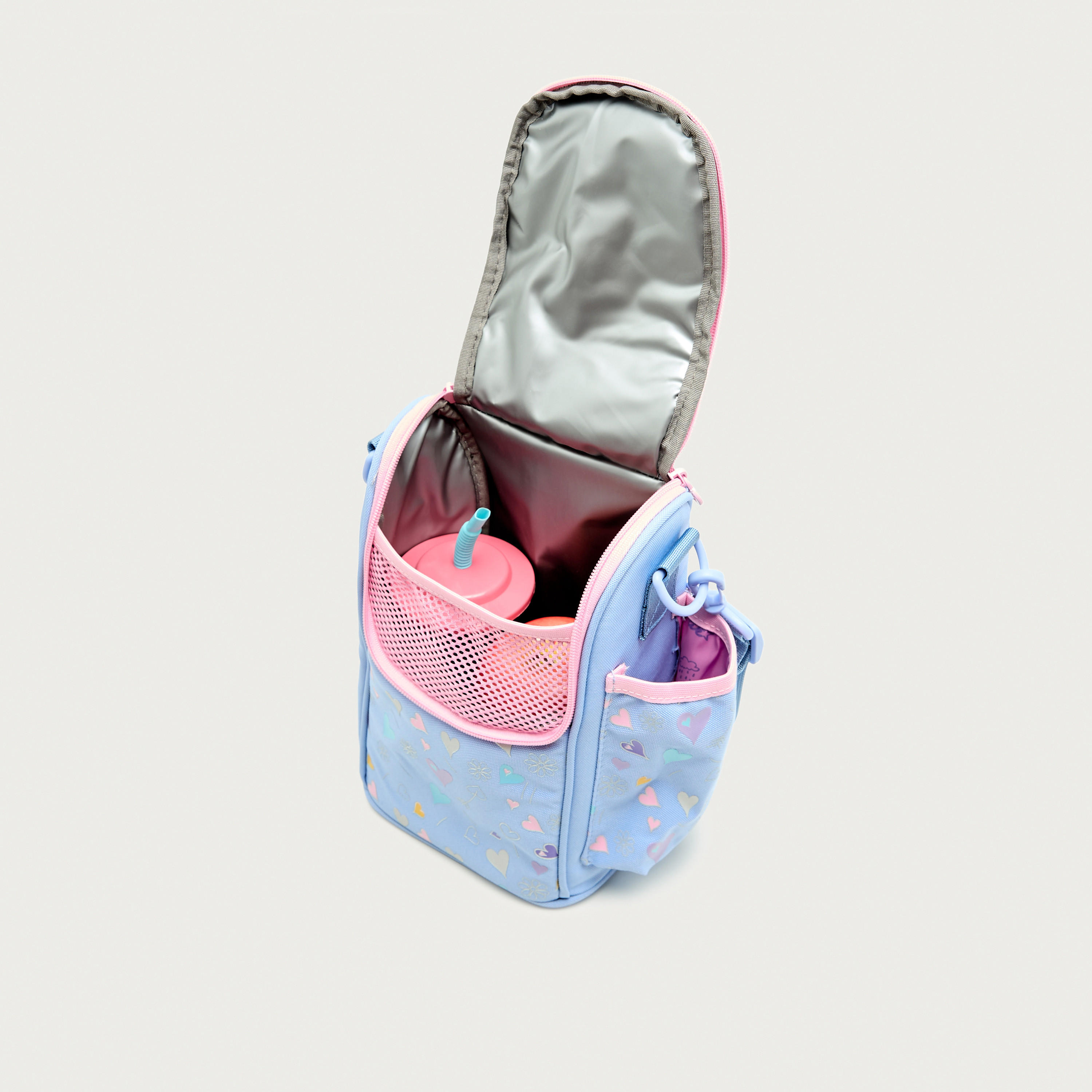 Skylar Printed Lunch Bag with Heart Accent and Zip Closure-school-lunchessentials-lunchbags-image-4