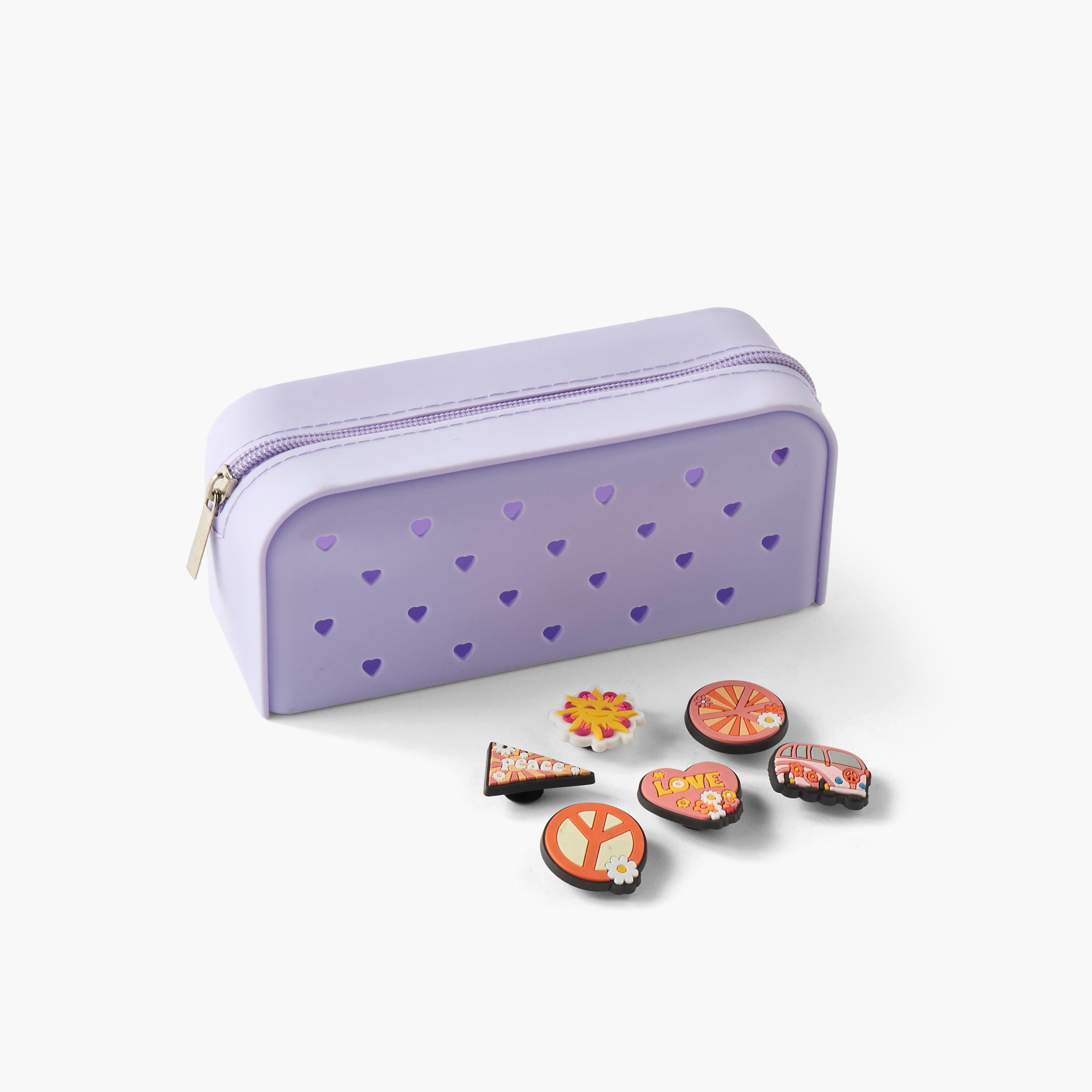 Applique Detail Pencil Case with Zip Closure-school-stationery-pencilcases-image-1