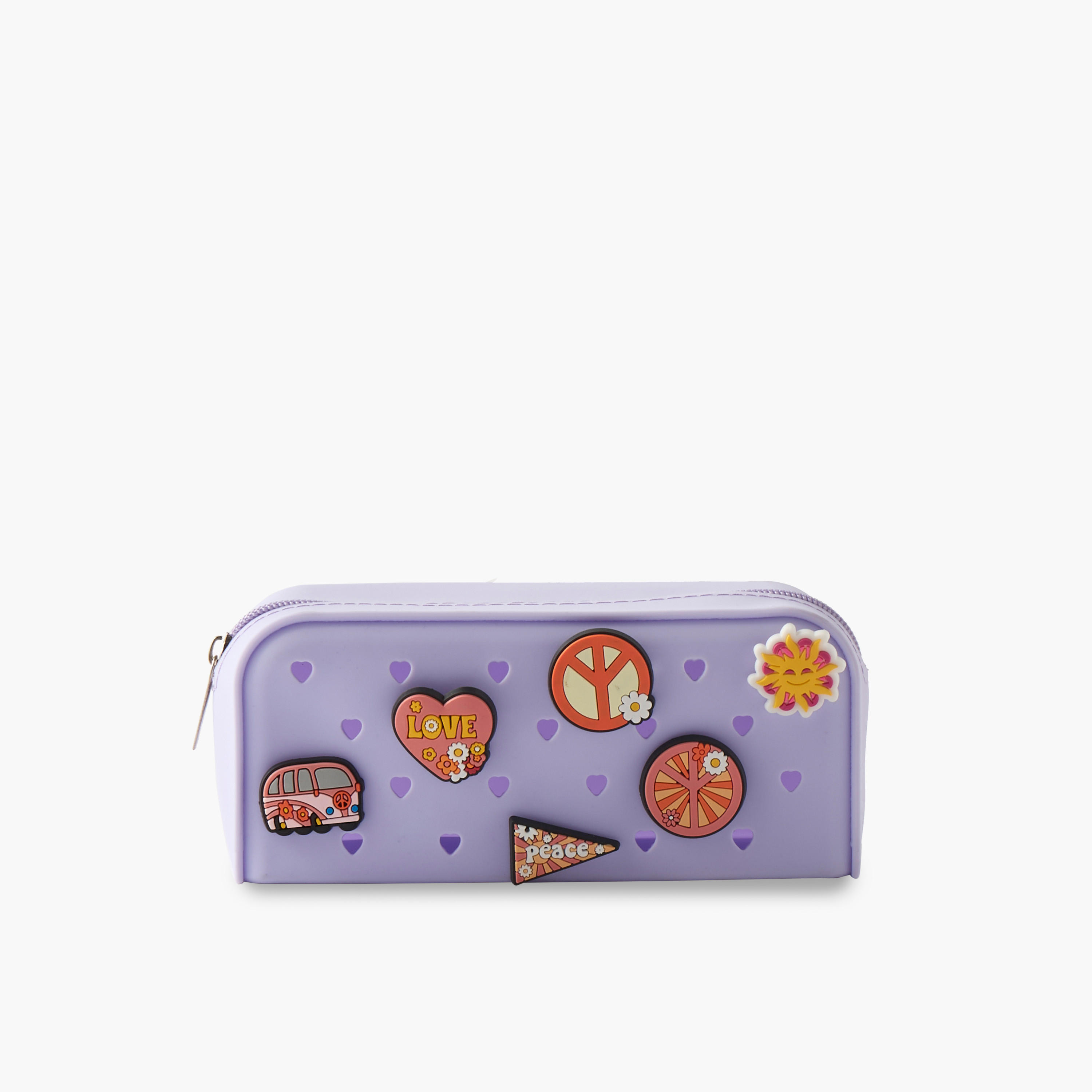 Applique Detail Pencil Case with Zip Closure-school-stationery-pencilcases-image-2