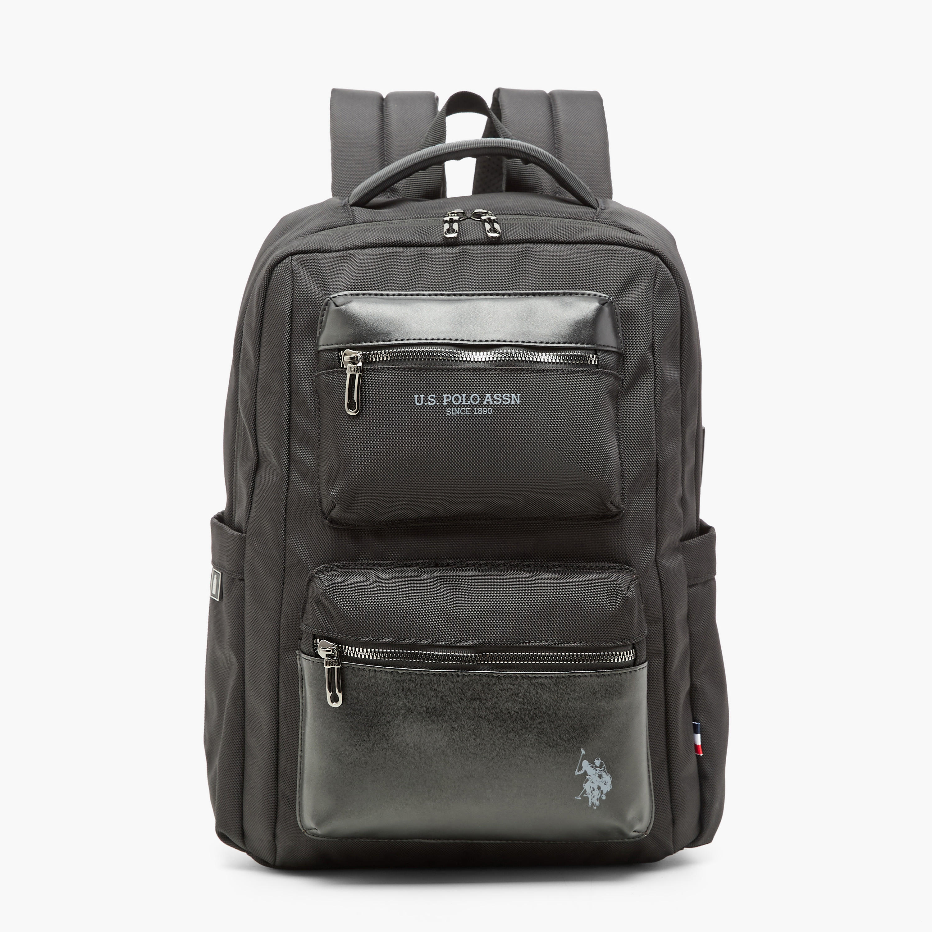 شنطة ظهر سادة بسحّاب إغلاق وحمّالات قابلة للتعديل من يو اس بولو أسن - 30x16x43 سم-men-bags-image-1