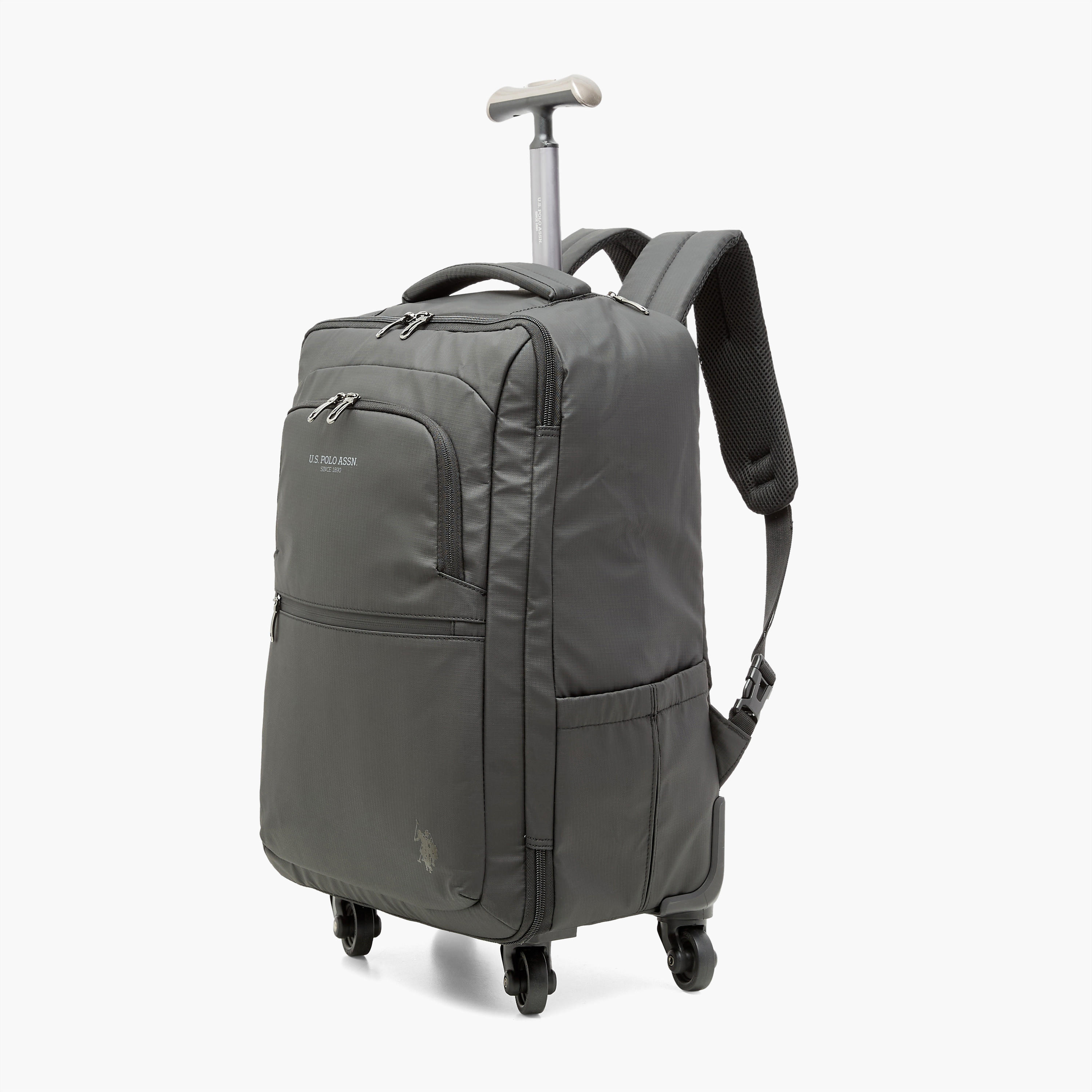 شنطة ظهر ترولي سادة 19 بوصة بحمالات كتف وعجلات من يو إس بولو إسن - 32x23x48 سم-men-bags-image-2