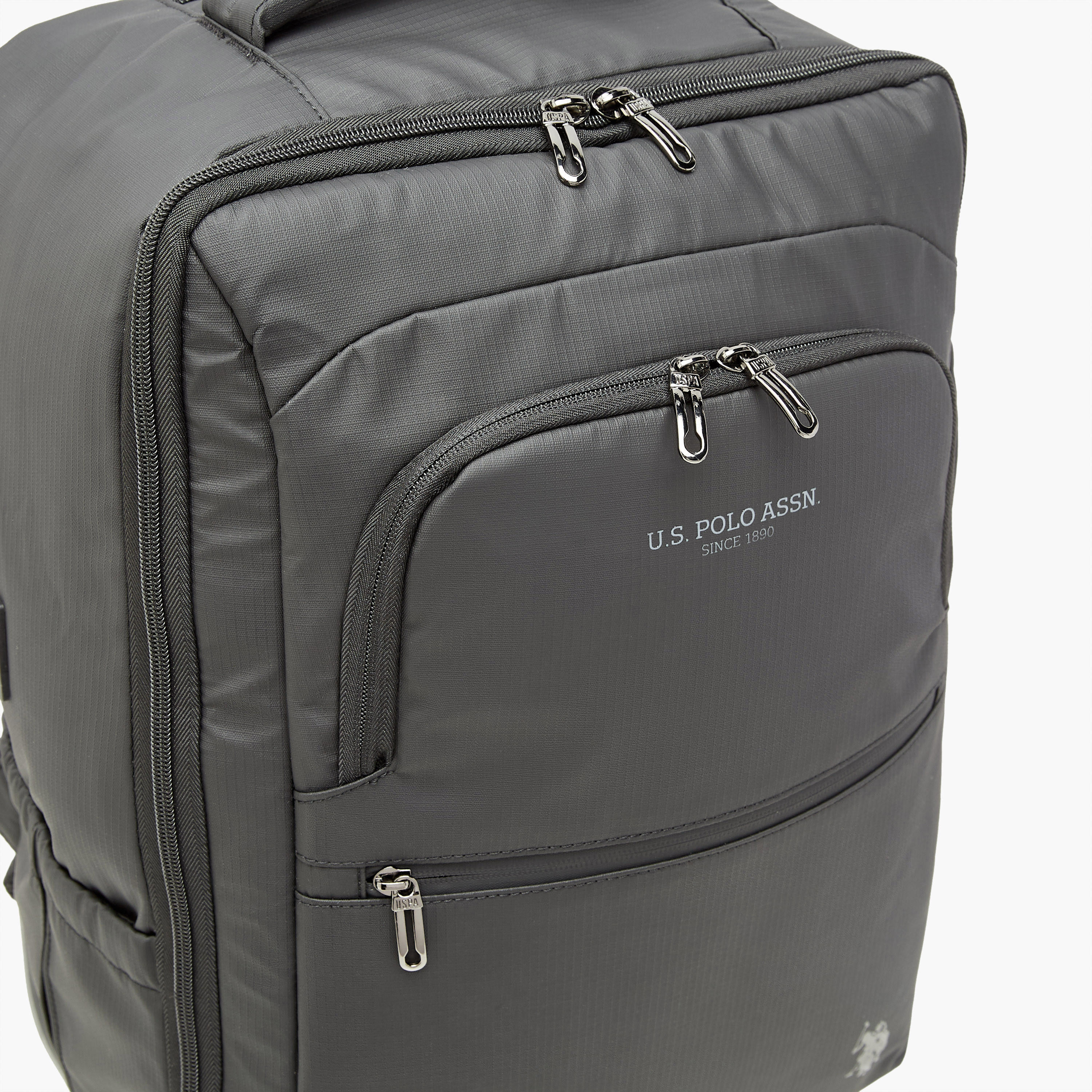 شنطة ظهر ترولي سادة 19 بوصة بحمالات كتف وعجلات من يو إس بولو إسن - 32x23x48 سم-men-bags-image-6