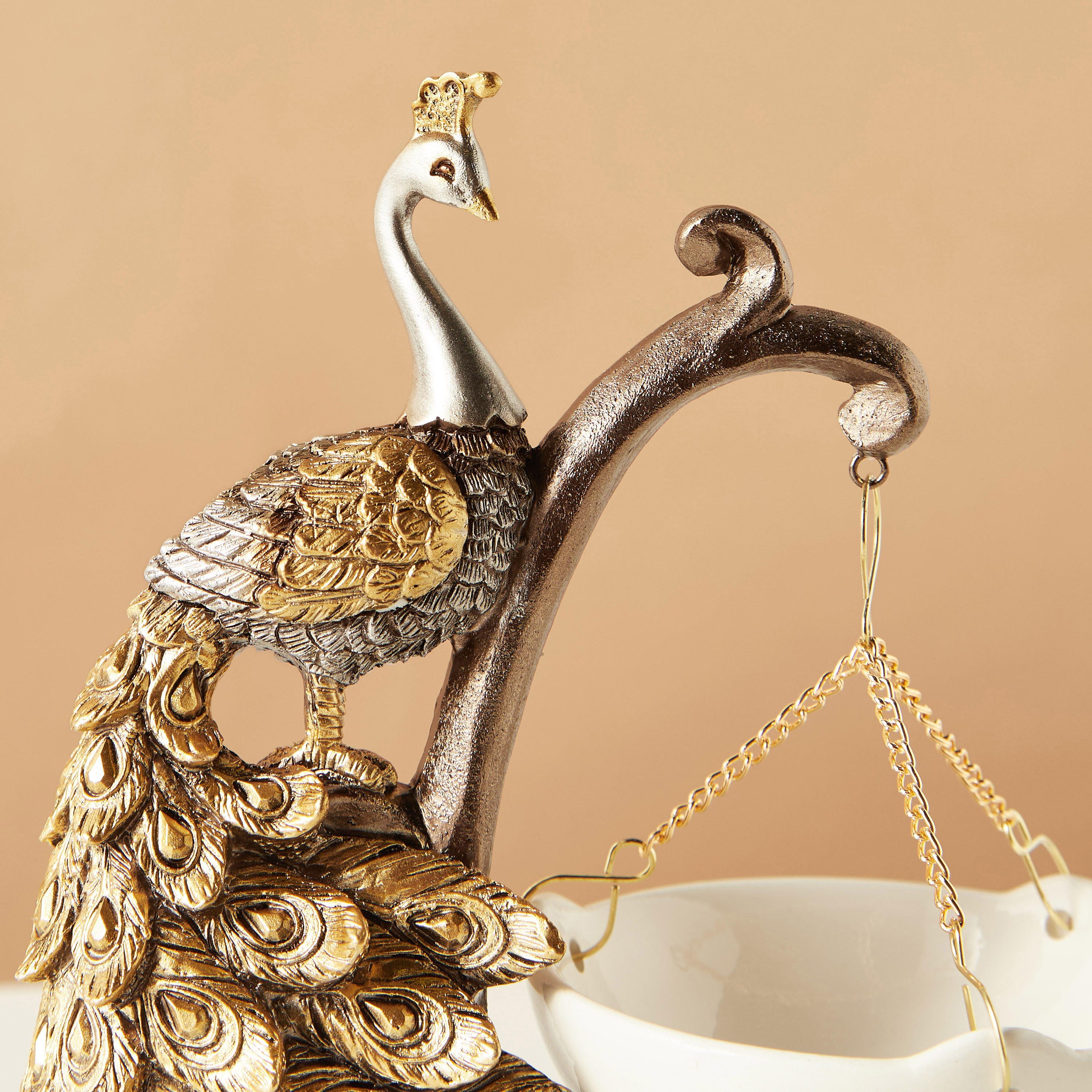 Peacock Accent Ceramic Oil Burner - 16x8x22 cms-household-homefragrance-burners-image-3