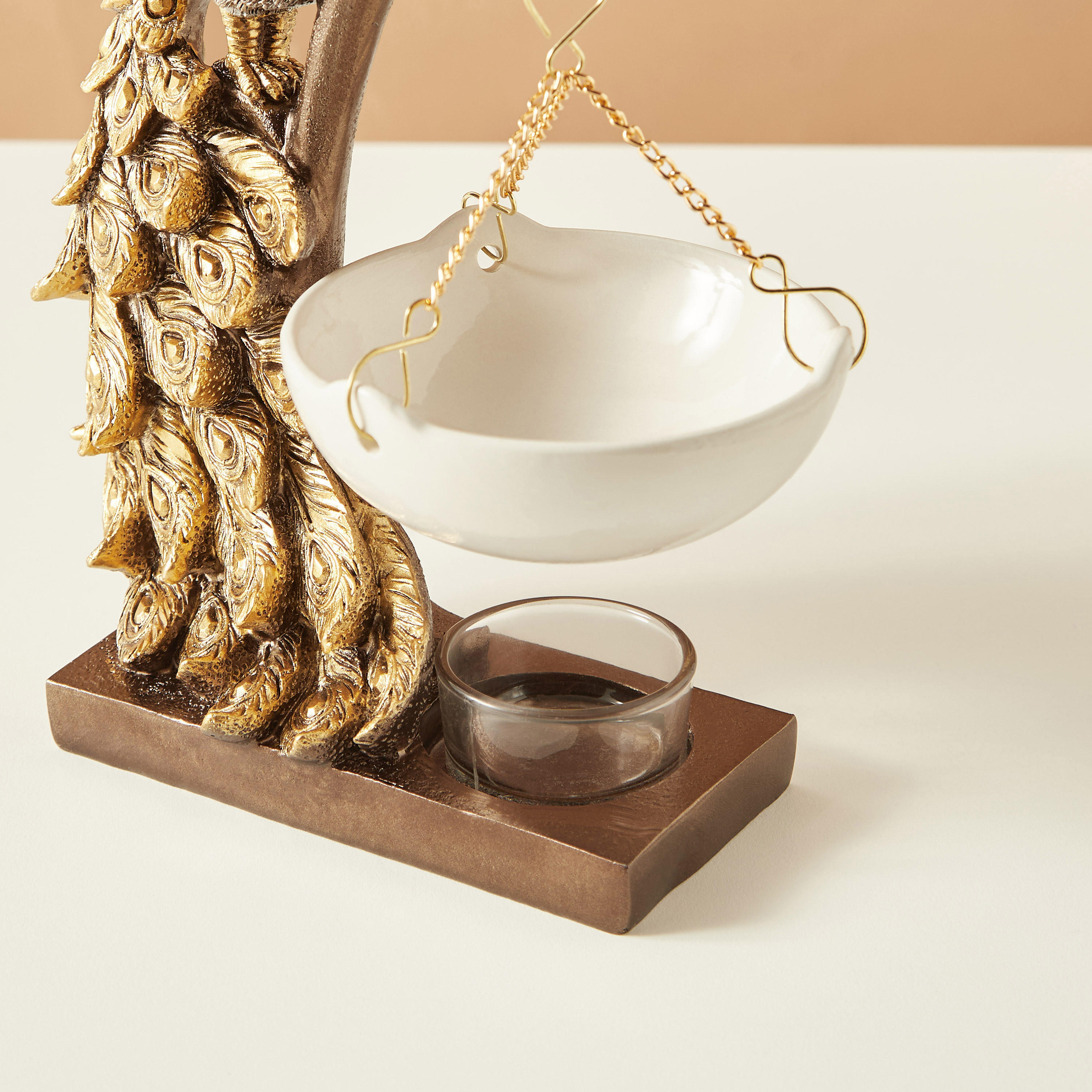 Peacock Accent Ceramic Oil Burner - 16x8x22 cms-household-homefragrance-burners-image-4