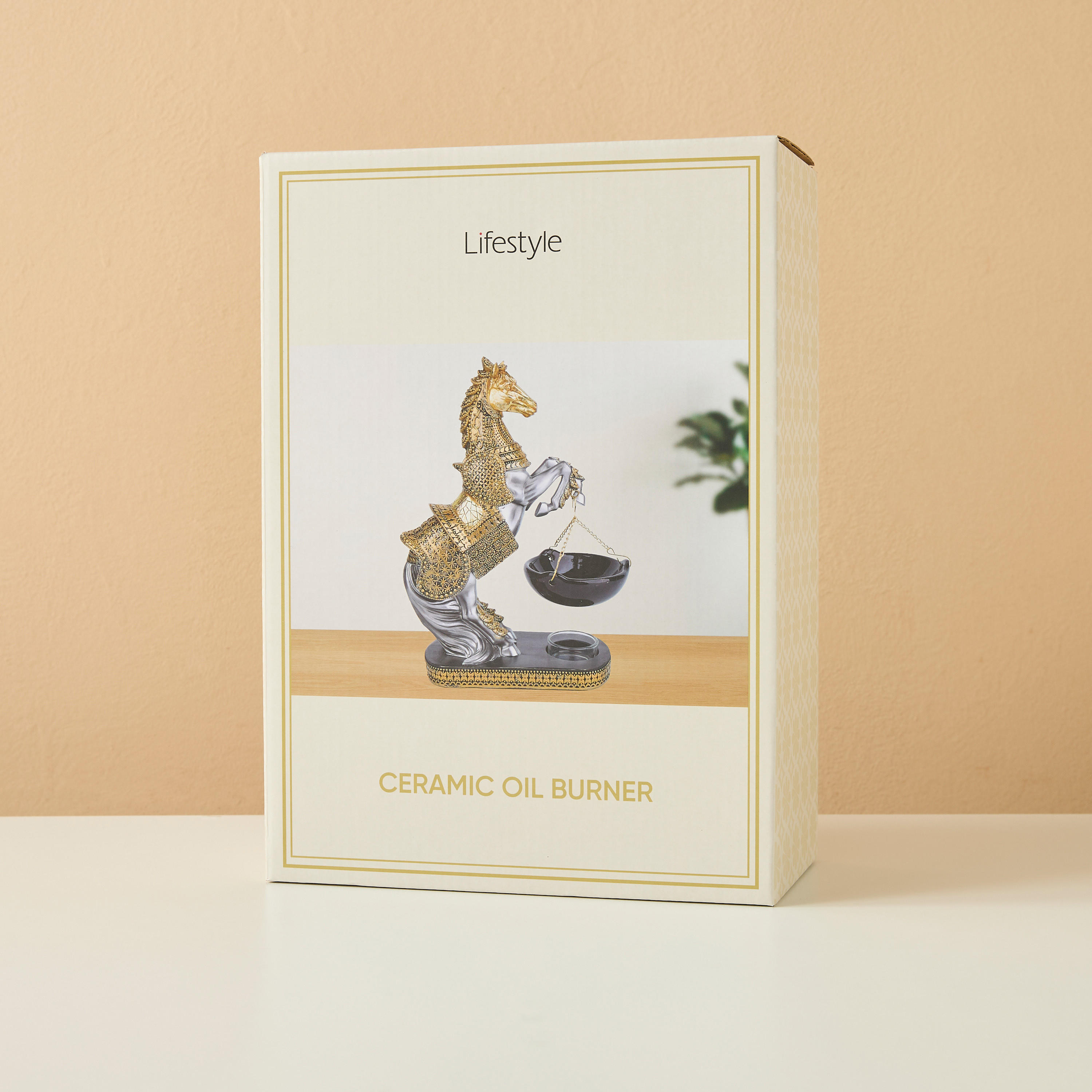 War Horse Ceramic Oil Burner - 19x9x28 cms-household-homefragrance-burners-image-5