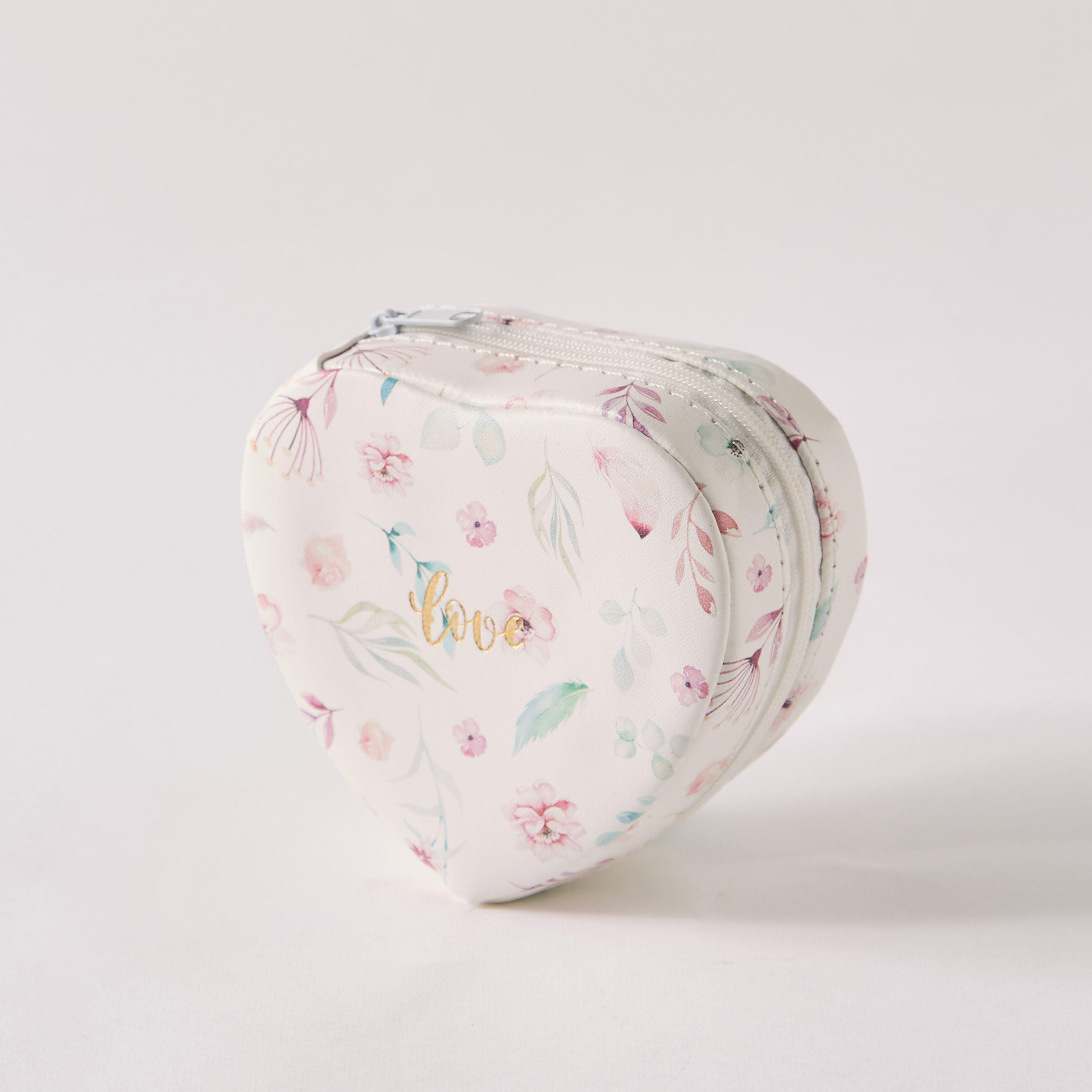 Floral Print Heart Shape Fabric Jewellery Box - 10x5 cm-women-watchesandjewellery-jewellery-storage-image-1
