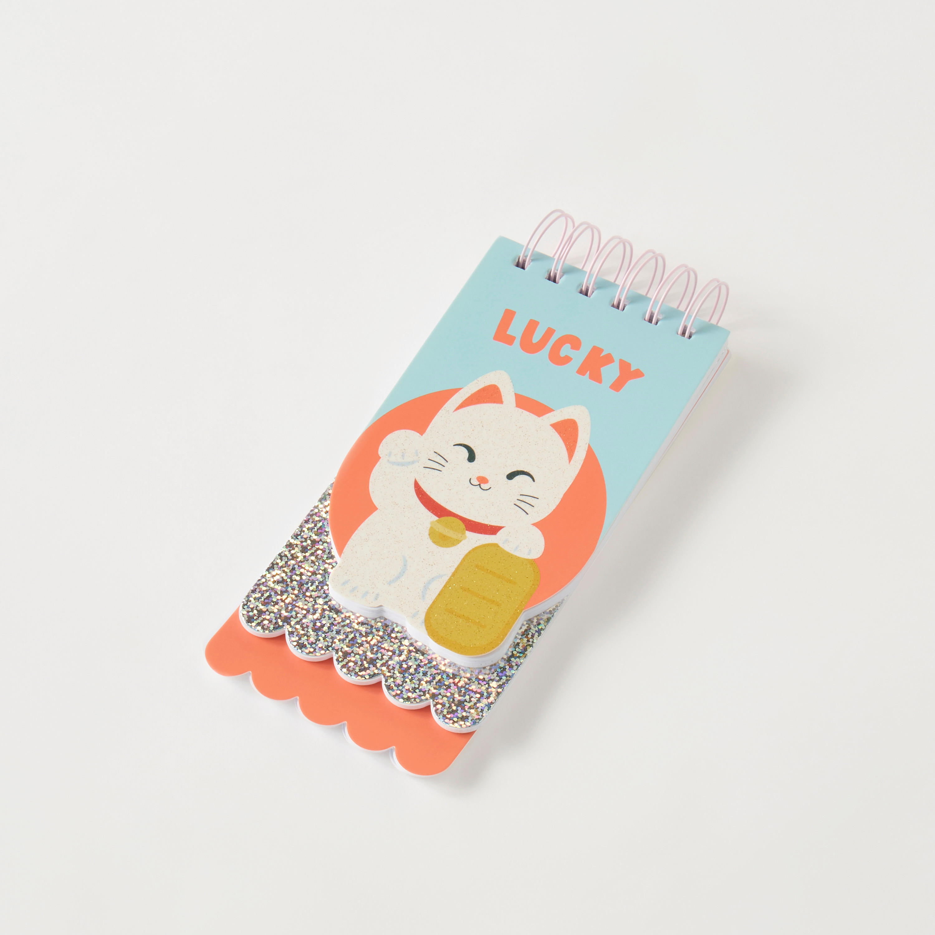 دفتر ملاحظات جيب حلزوني بطبعات لاكي كات-school-stationery-notebooks-image-1