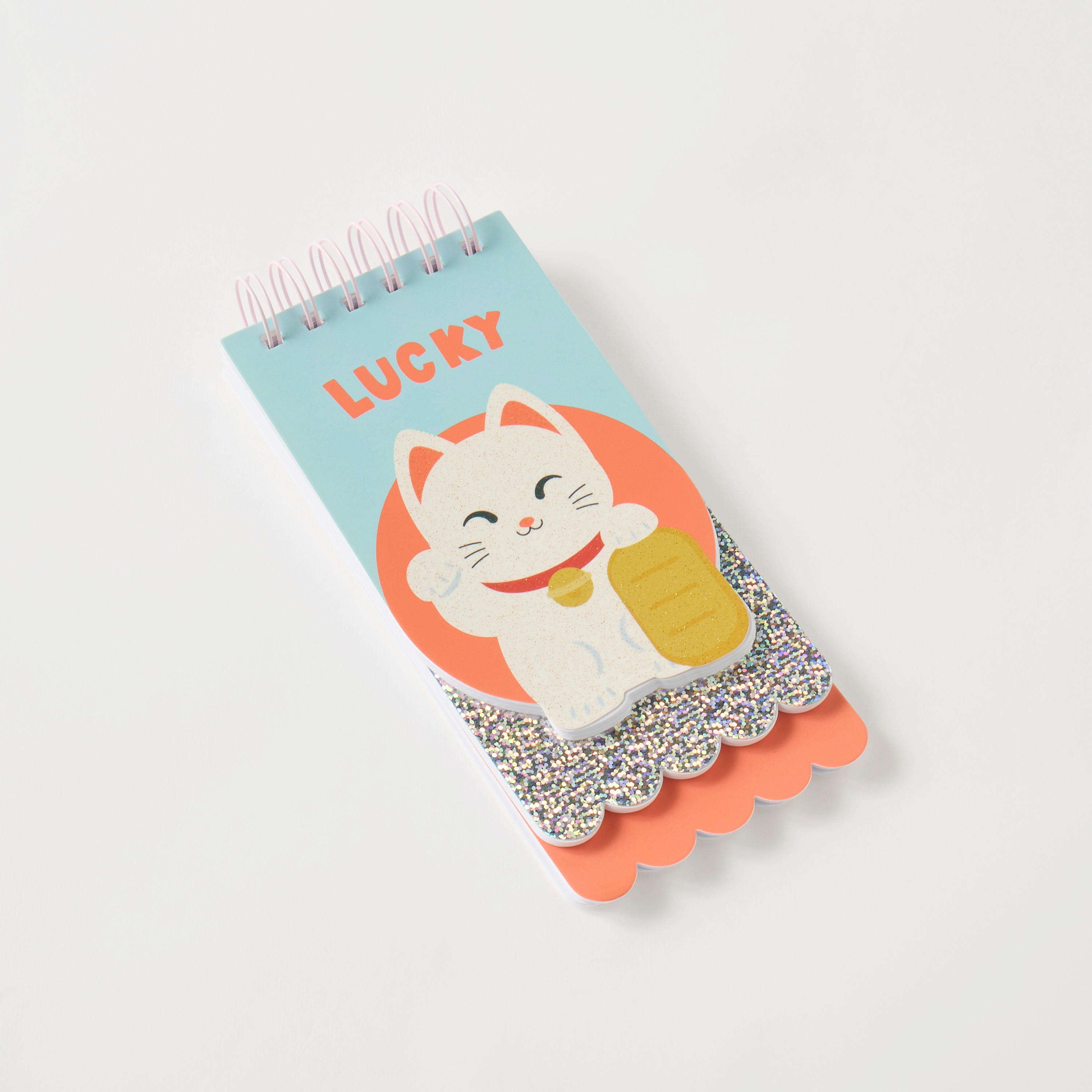 دفتر ملاحظات جيب حلزوني بطبعات لاكي كات-school-stationery-notebooks-image-2