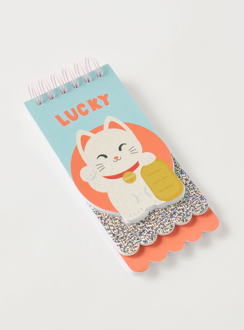 دفتر ملاحظات جيب حلزوني بطبعات لاكي كات-school-stationery-notebooks-image-2