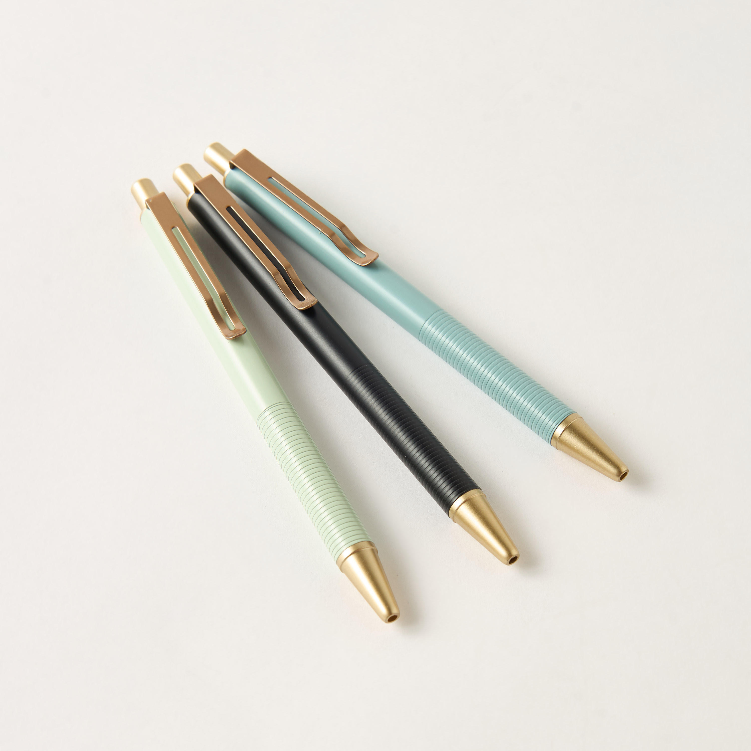 Ribbed Metal Ball Pen - Set of 3-school-stationery-pensandpencils-image-1