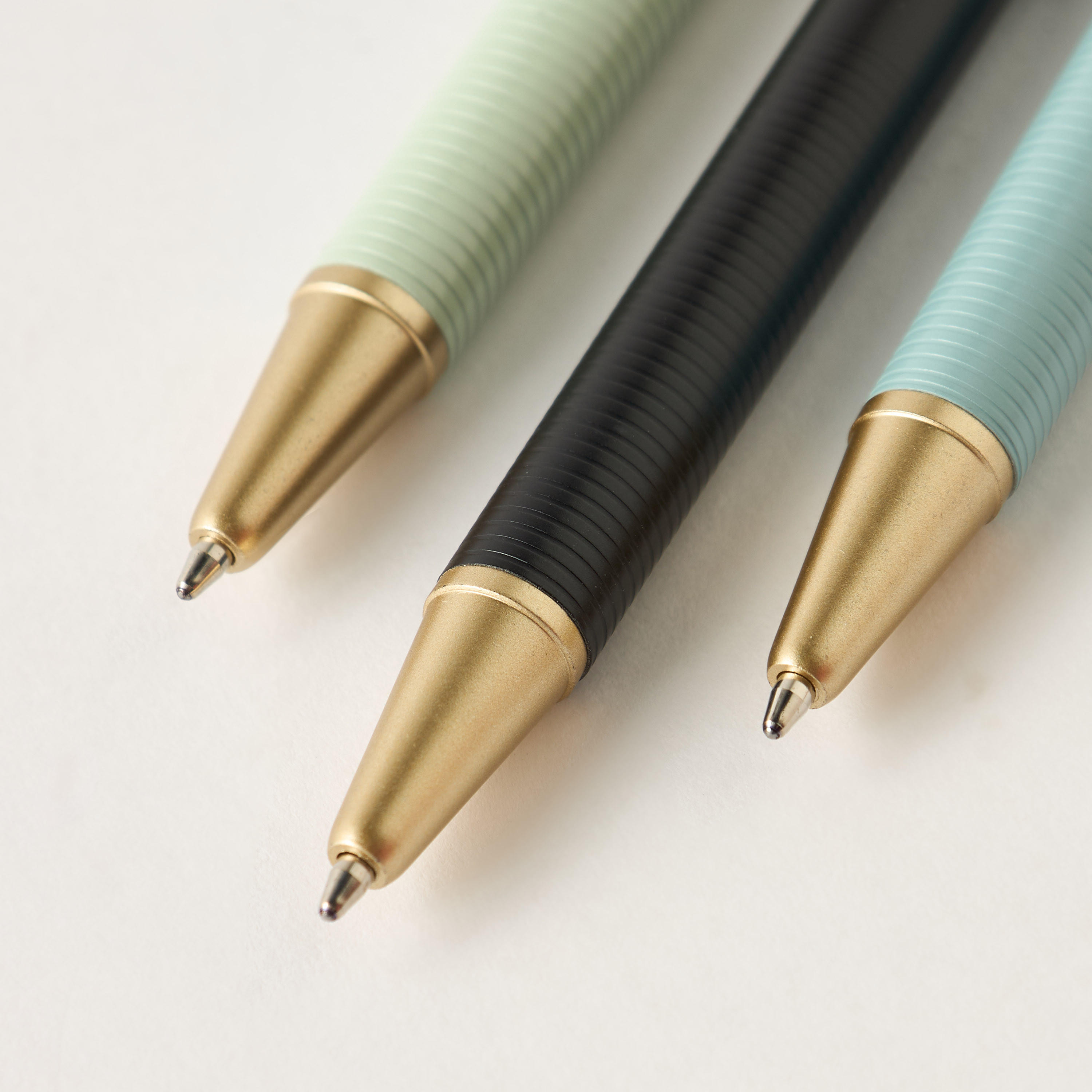 Ribbed Metal Ball Pen - Set of 3-school-stationery-pensandpencils-image-3