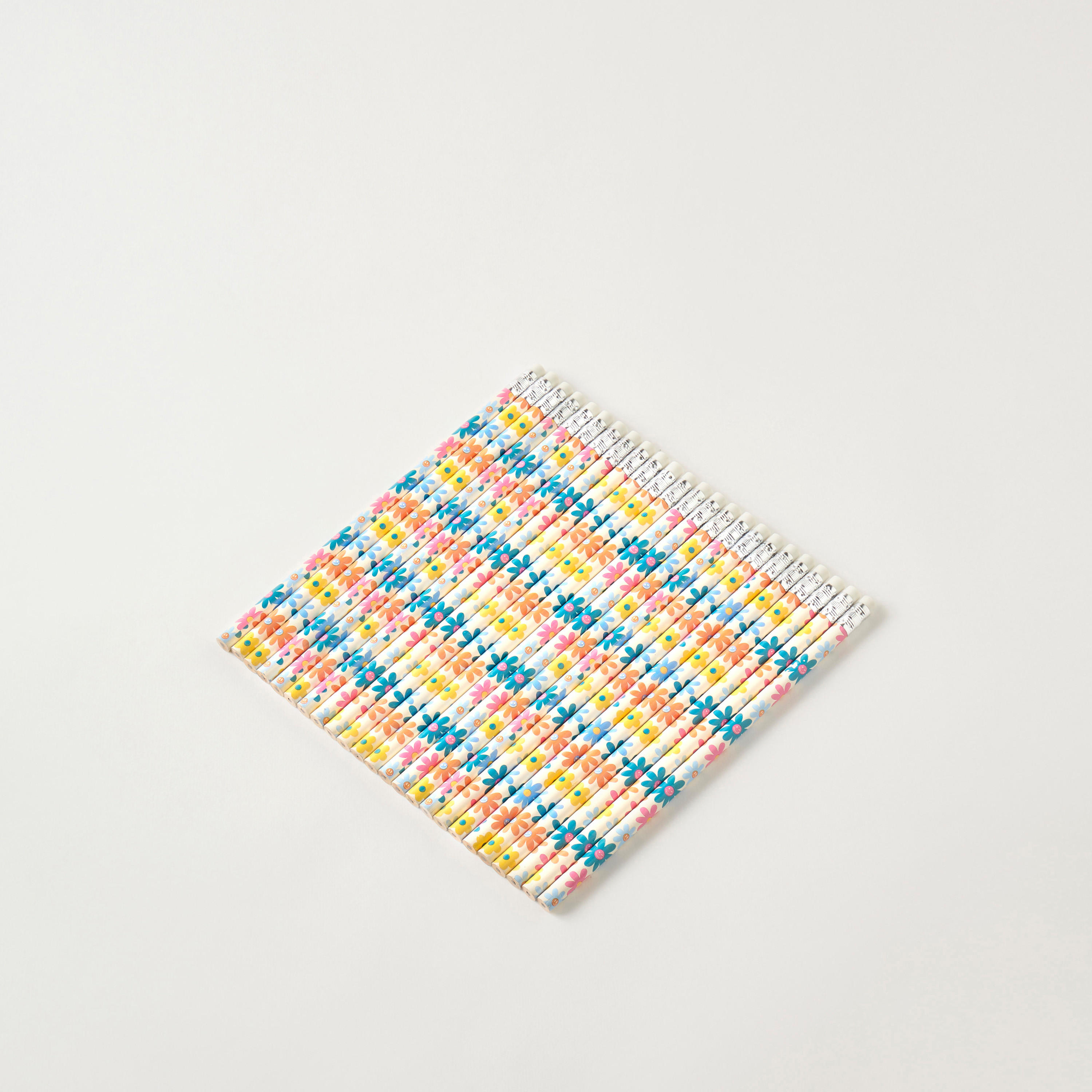 Floral Print Wood Pencil with Eraser - Set of 24-school-stationery-pensandpencils-image-1