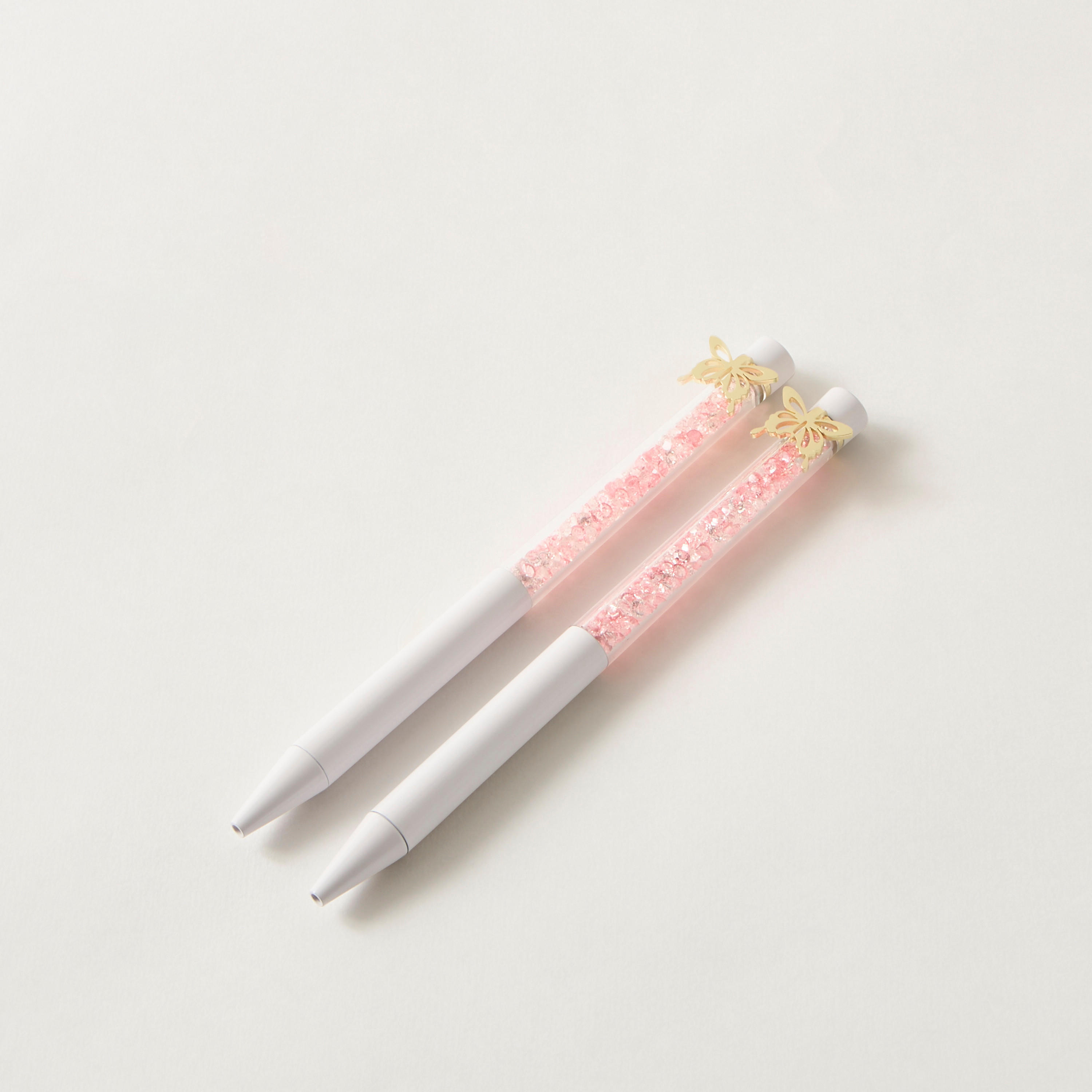 Bloom Glitter Pen with Butterfly Embellishments - Set of 2-school-stationery-pensandpencils-image-1