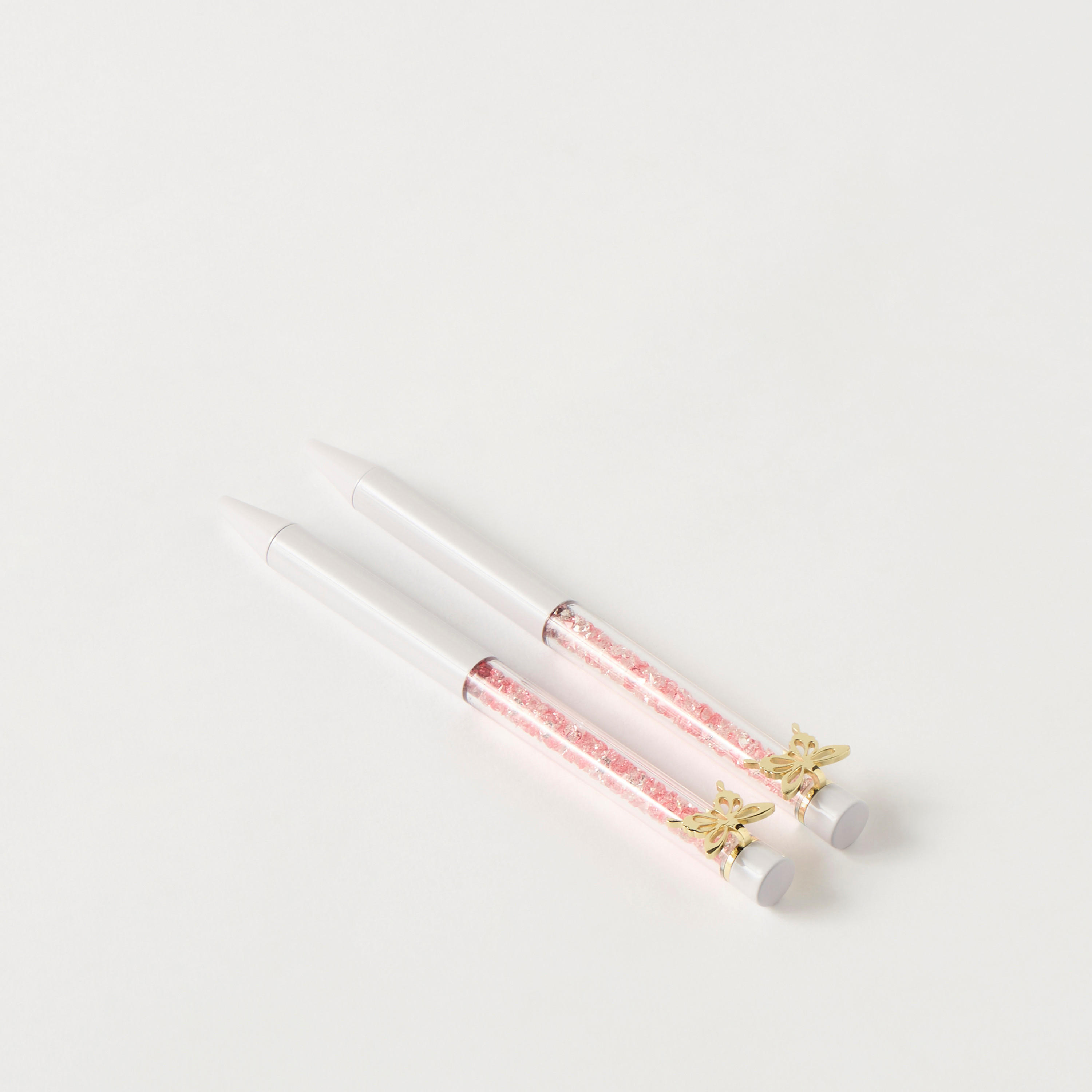 Bloom Glitter Pen with Butterfly Embellishments - Set of 2-school-stationery-pensandpencils-image-2