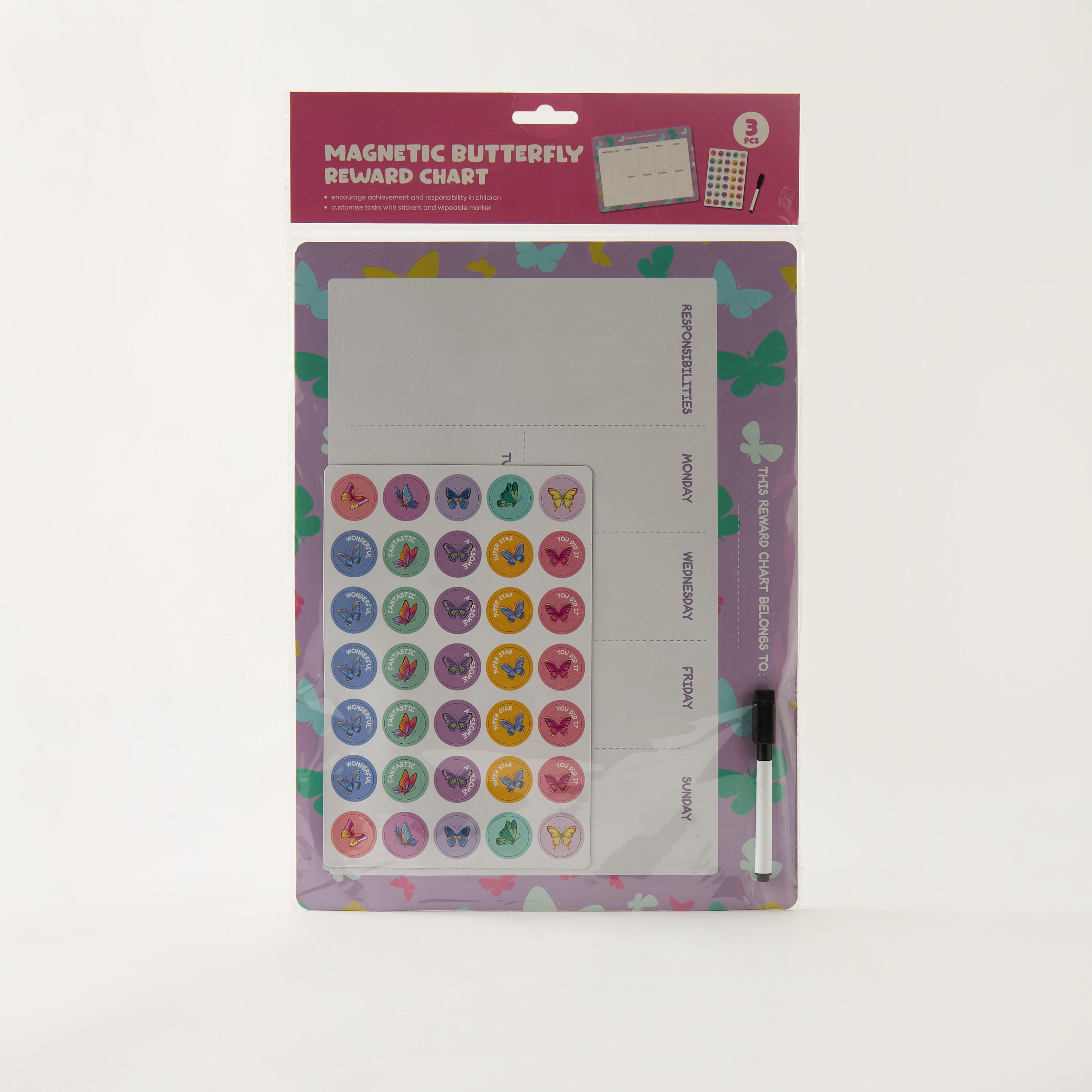 Magnetic Butterfly Reward Chart with Pen-school-stationery-sets-image-4