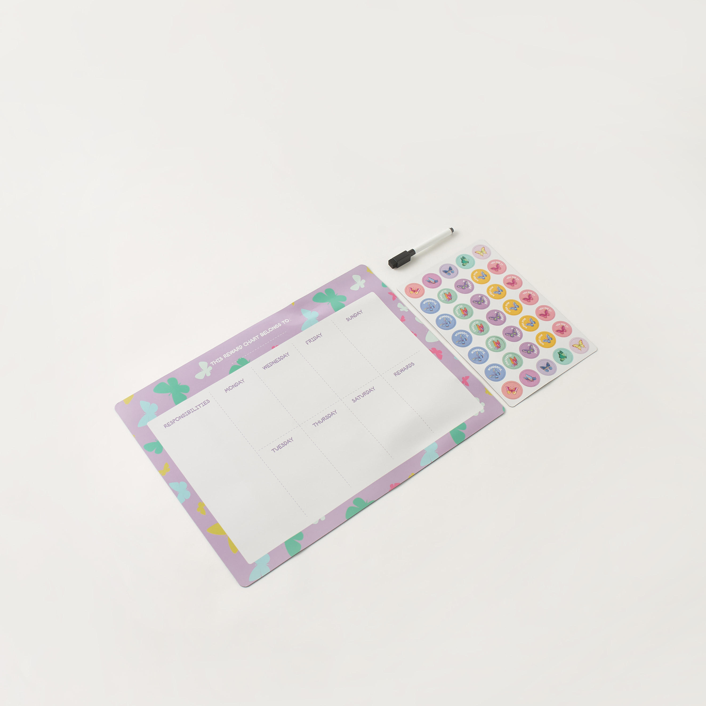 Magnetic Butterfly Reward Chart with Pen-school-stationery-sets-image-1