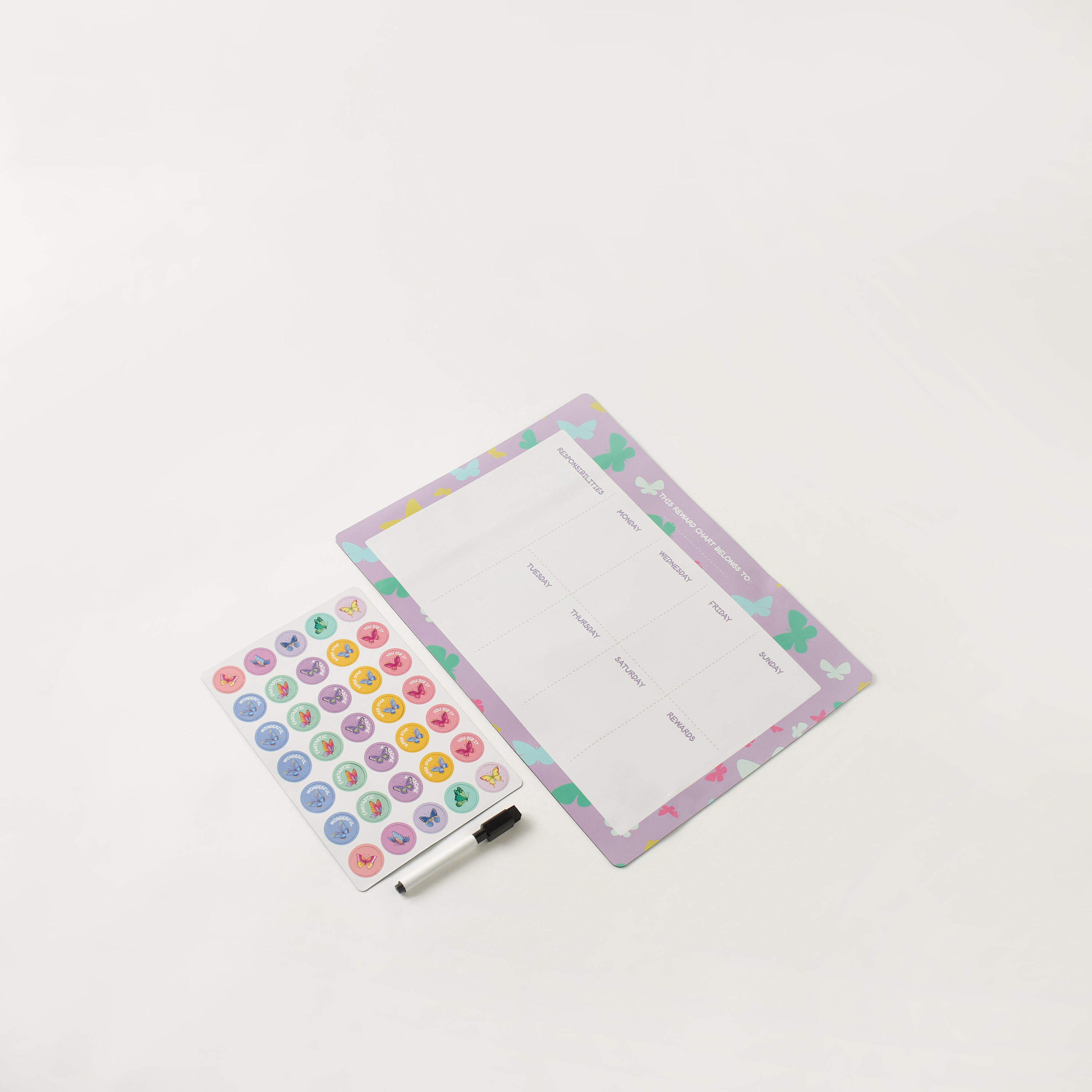 Magnetic Butterfly Reward Chart with Pen-school-stationery-sets-image-3